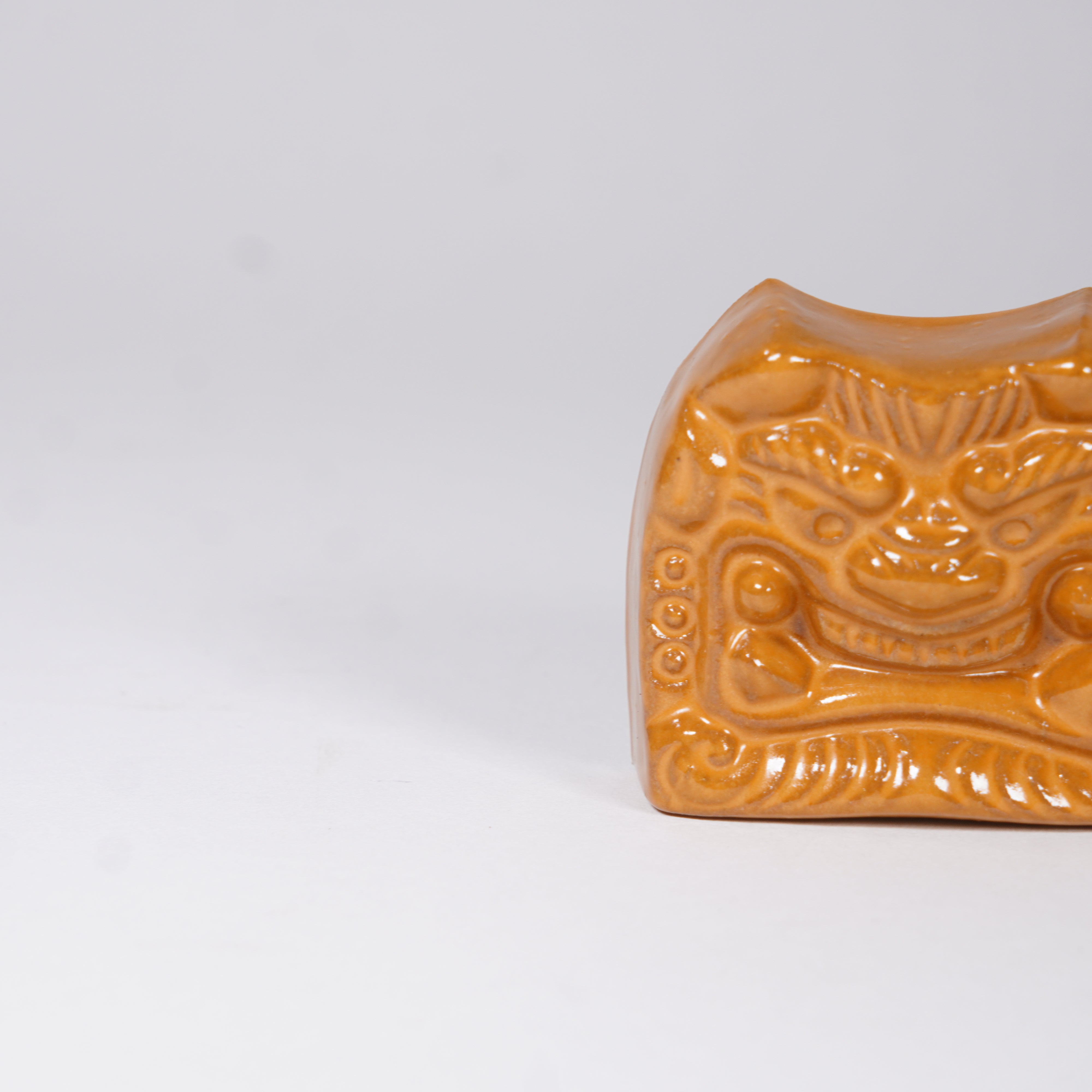 Paperweight / Onigawara Ogre Tile / Orange