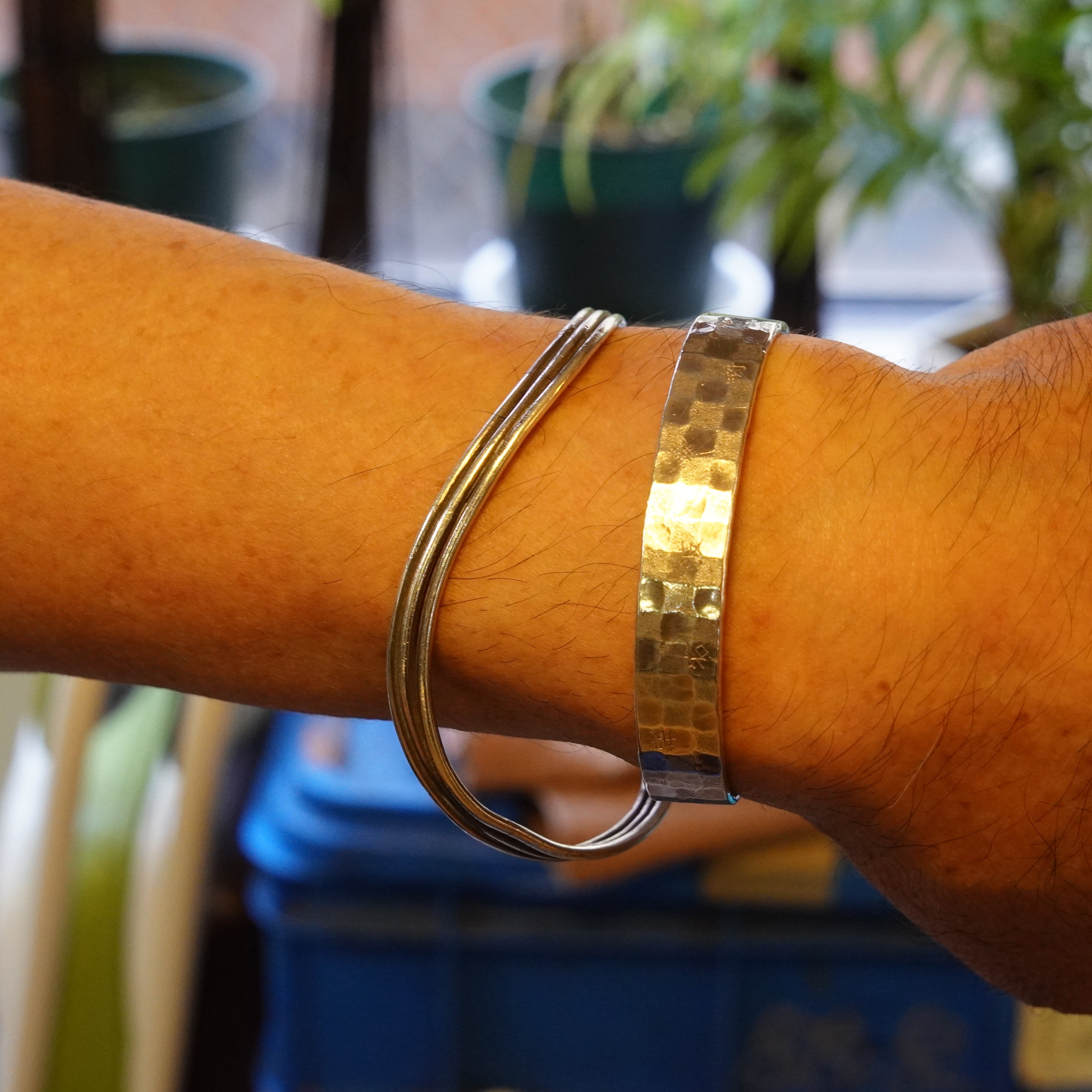 Bracelet en argent / ichimatsu hannya sutra 【taille midium】