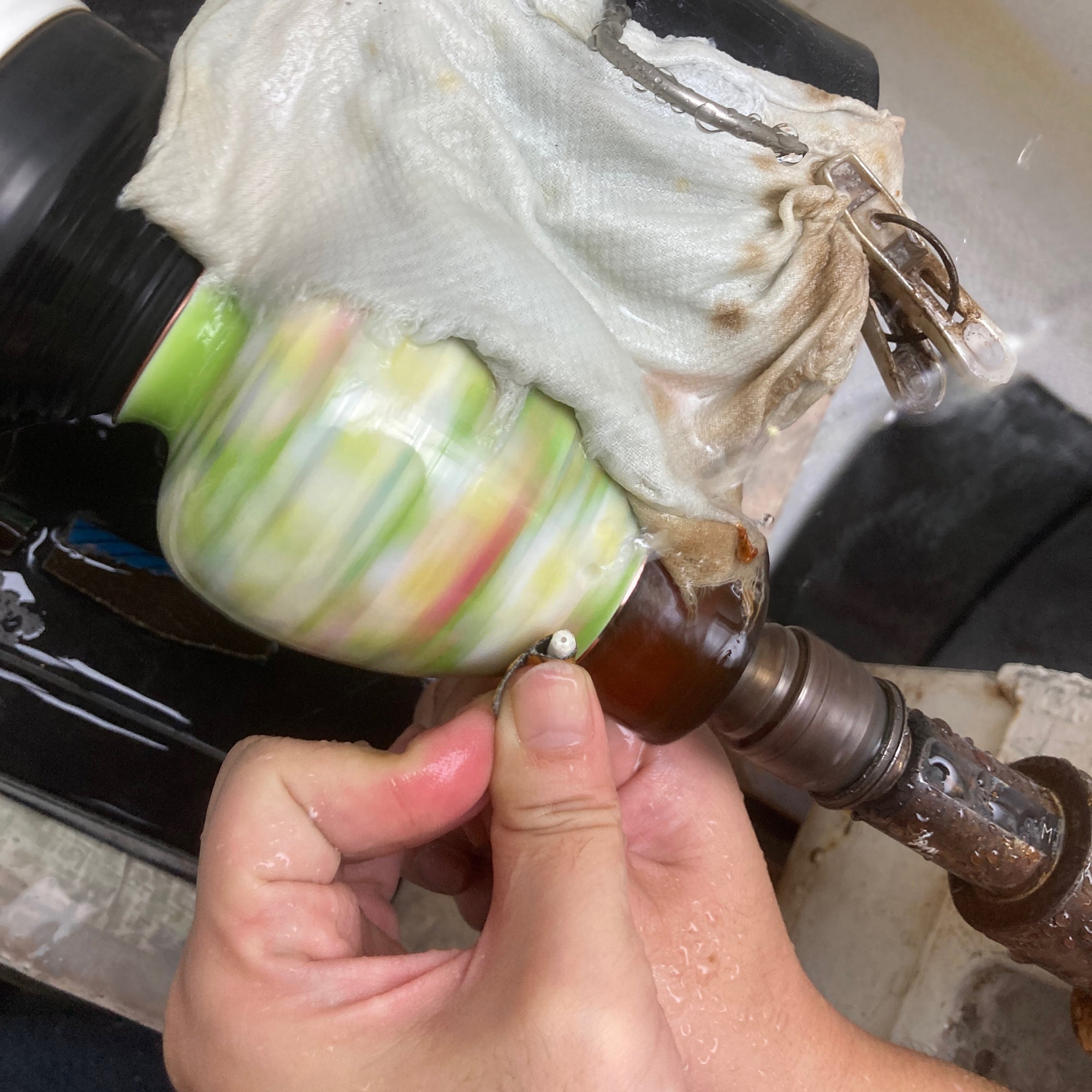 Runde Vase / Hiwamoe Gelb / Pflaumenfüllung