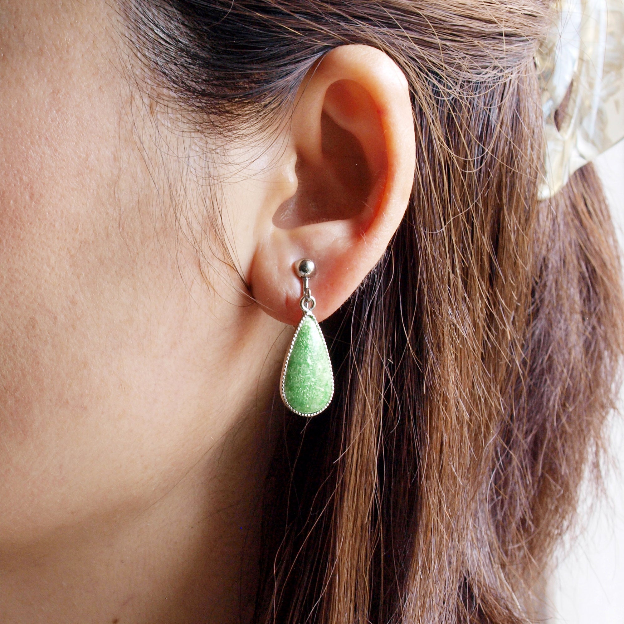 Earrings / Owari Cloisonne / Teardrop / Suke (Translucent)