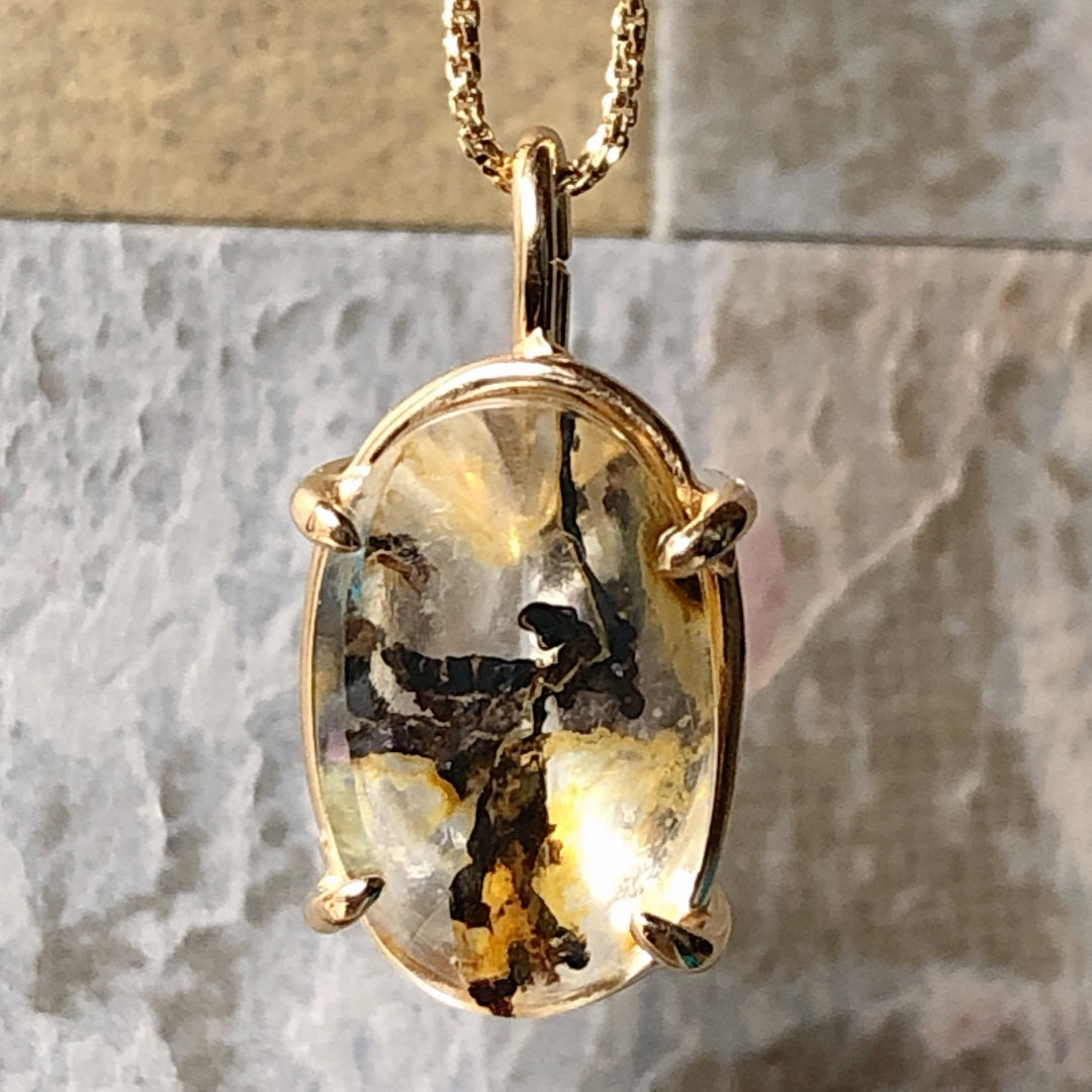 Collana di pietra di potenza trasparente / quarzo 003
