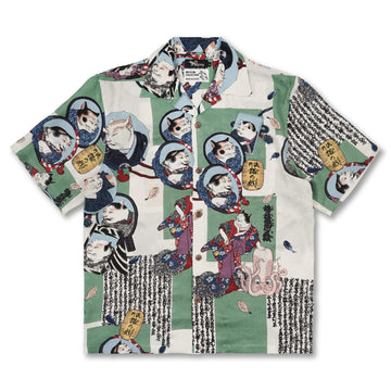 Aloha Shirt / Kyoyuzen / Kuniyoshi Katsushika / Kabuki Cats