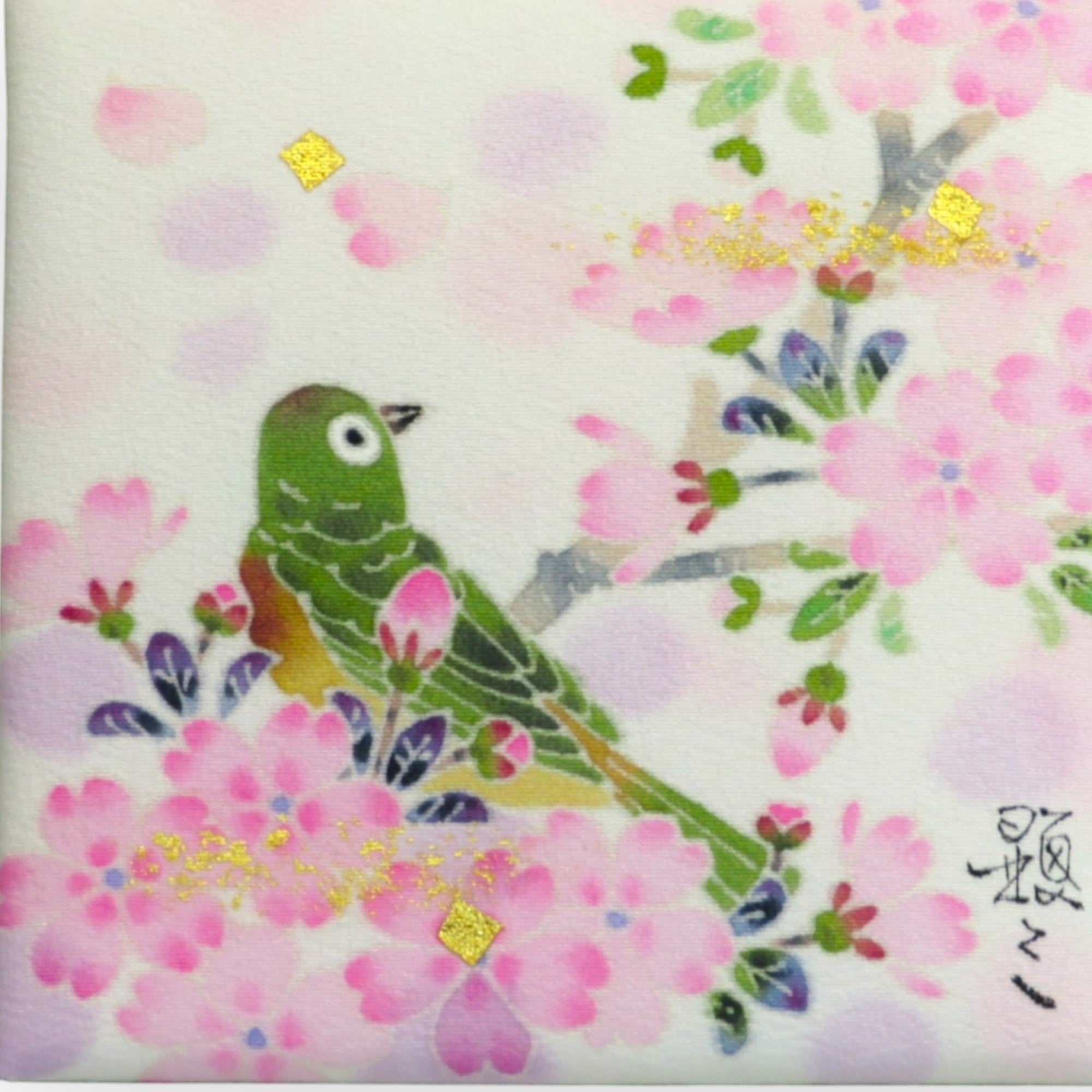 Kaga Yuzen Panel / Zosterops japonicus