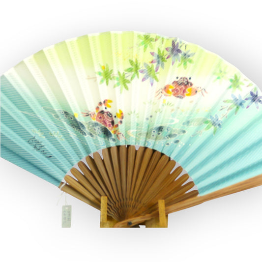 Kaga Yuzen Japanese Folding Fan / Japanese Freshwater Crab