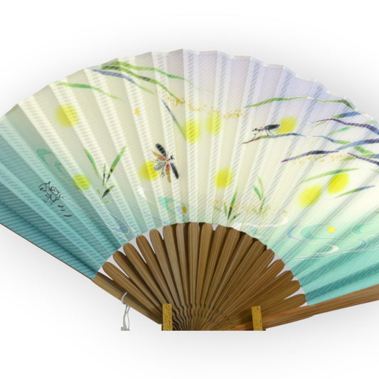 Kaga Yuzen Japanese Folding Fan / Firefly