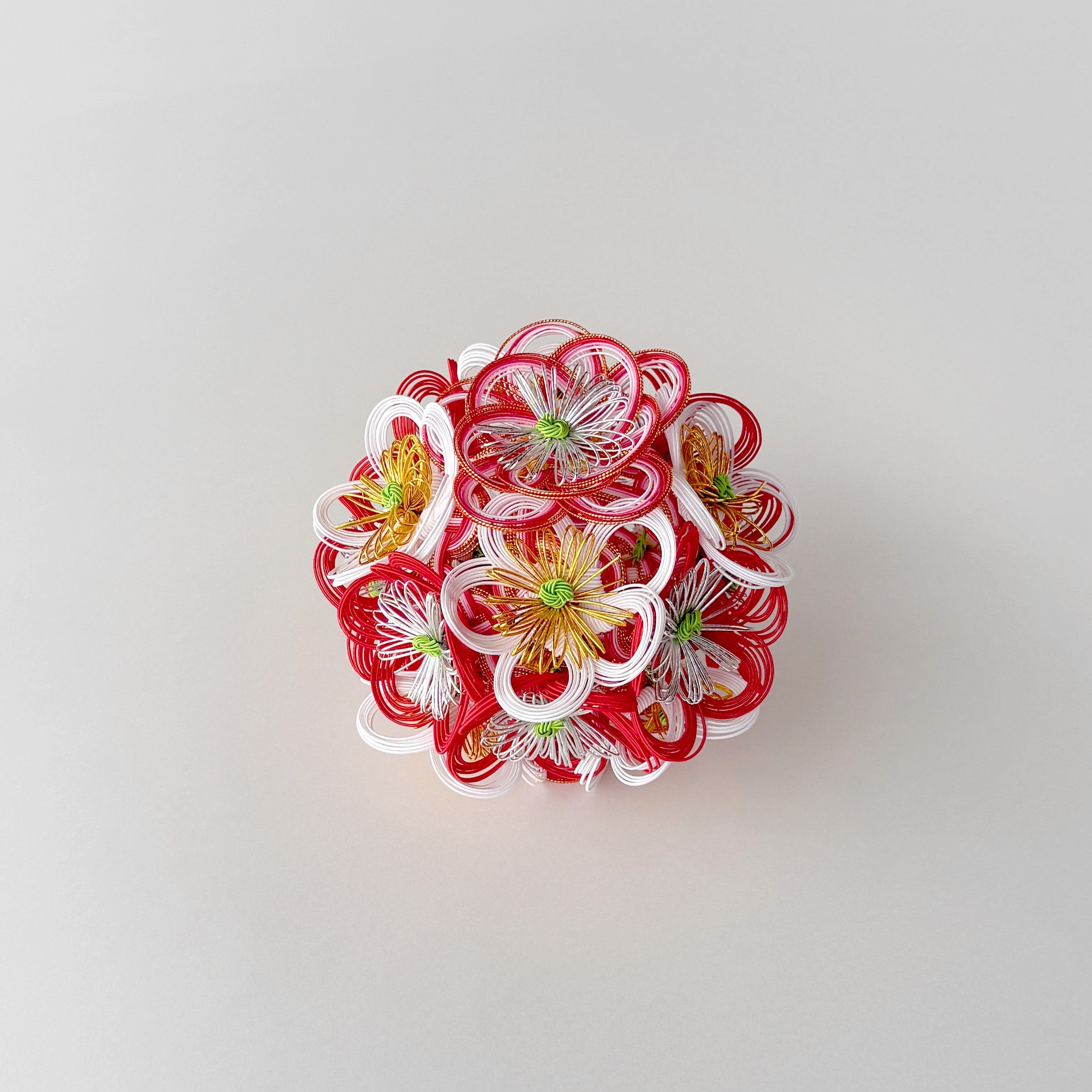 Mizuhiki Decorative Ball / Plum Blossom Kusudama / No.ko0002