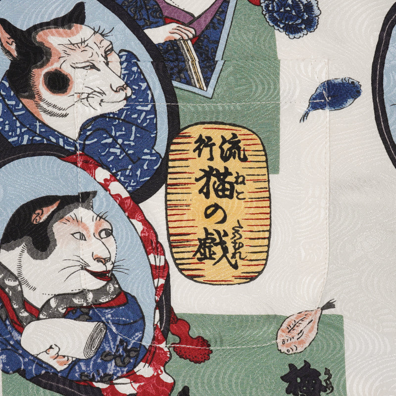 Aloha Shirt / Kyoyuzen / Kuniyoshi Katsushika / Kabuki Cats