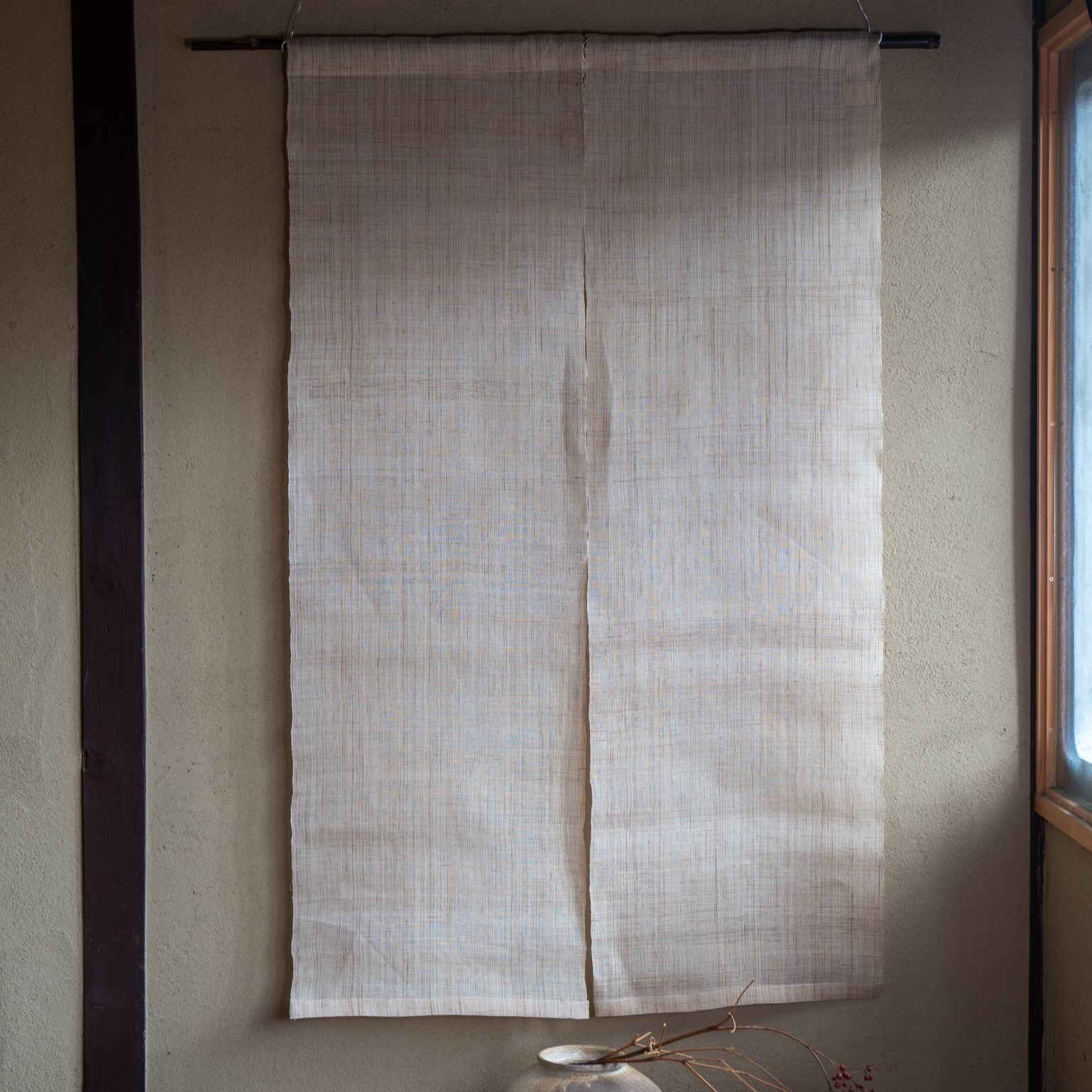 Noren Curtain / Kyoto Dyed / Solid Color / Natural Ecru