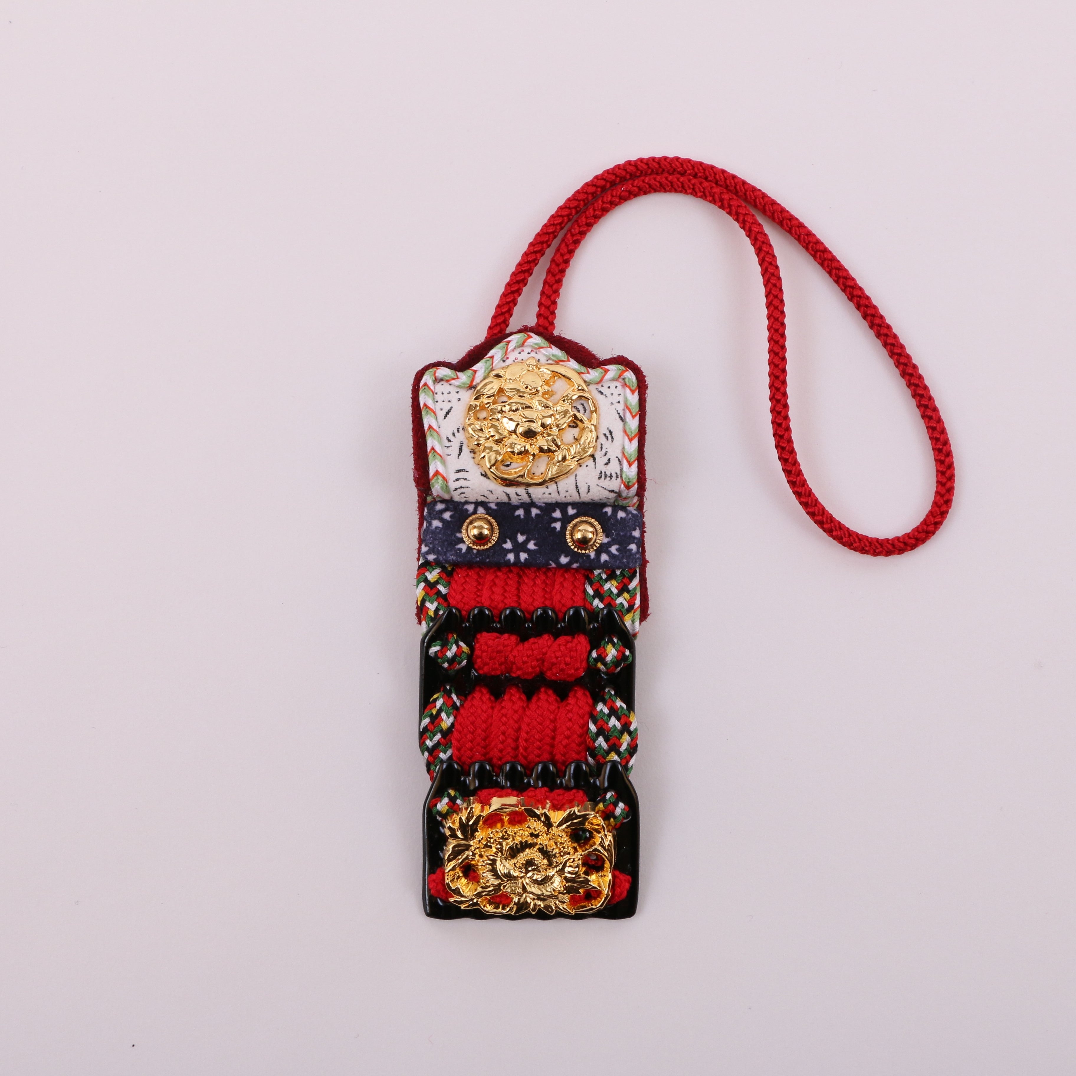 Accessorio armatura Nikitama Mini / Black Urushi Laccati / Rossa.