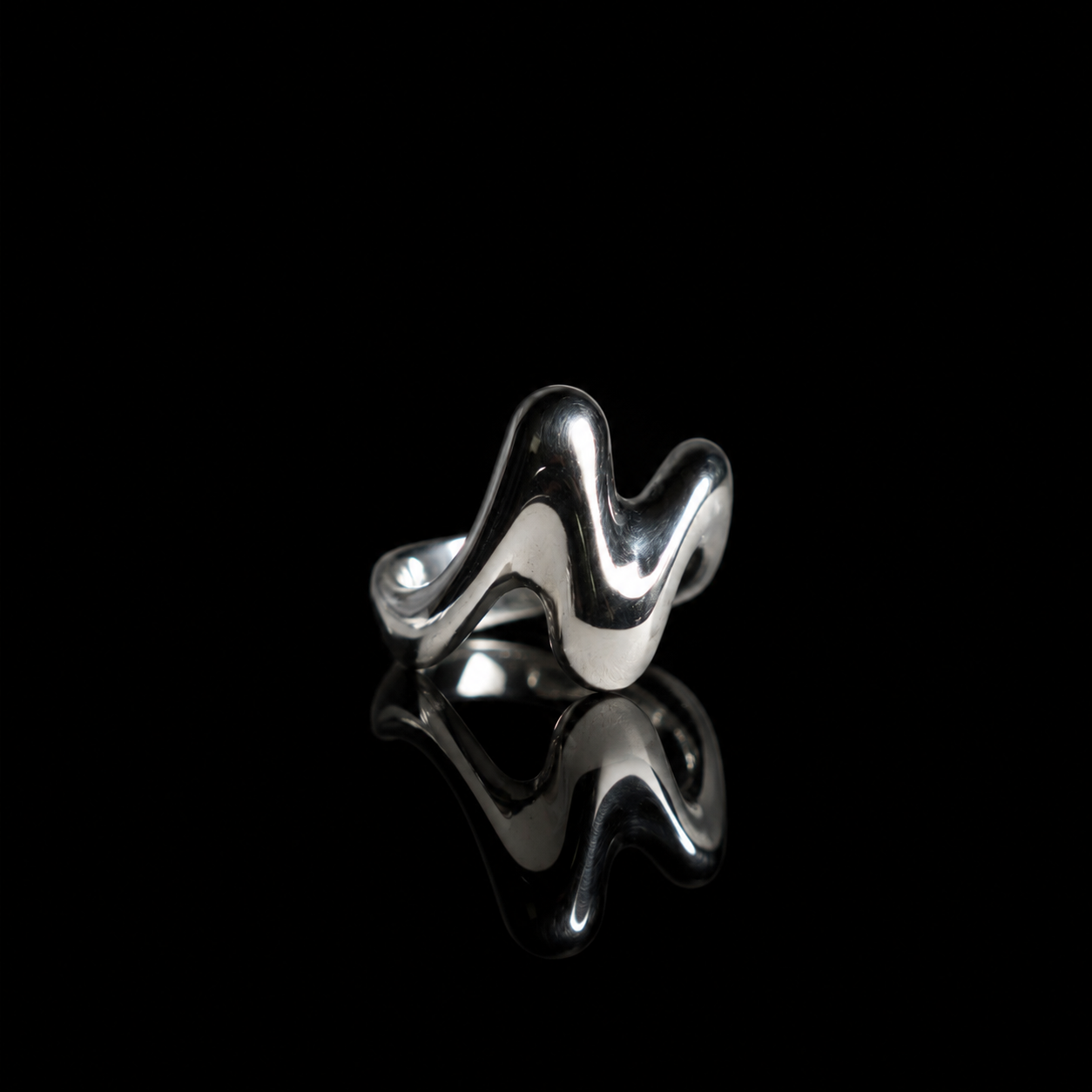 Anneau d'argent / vague