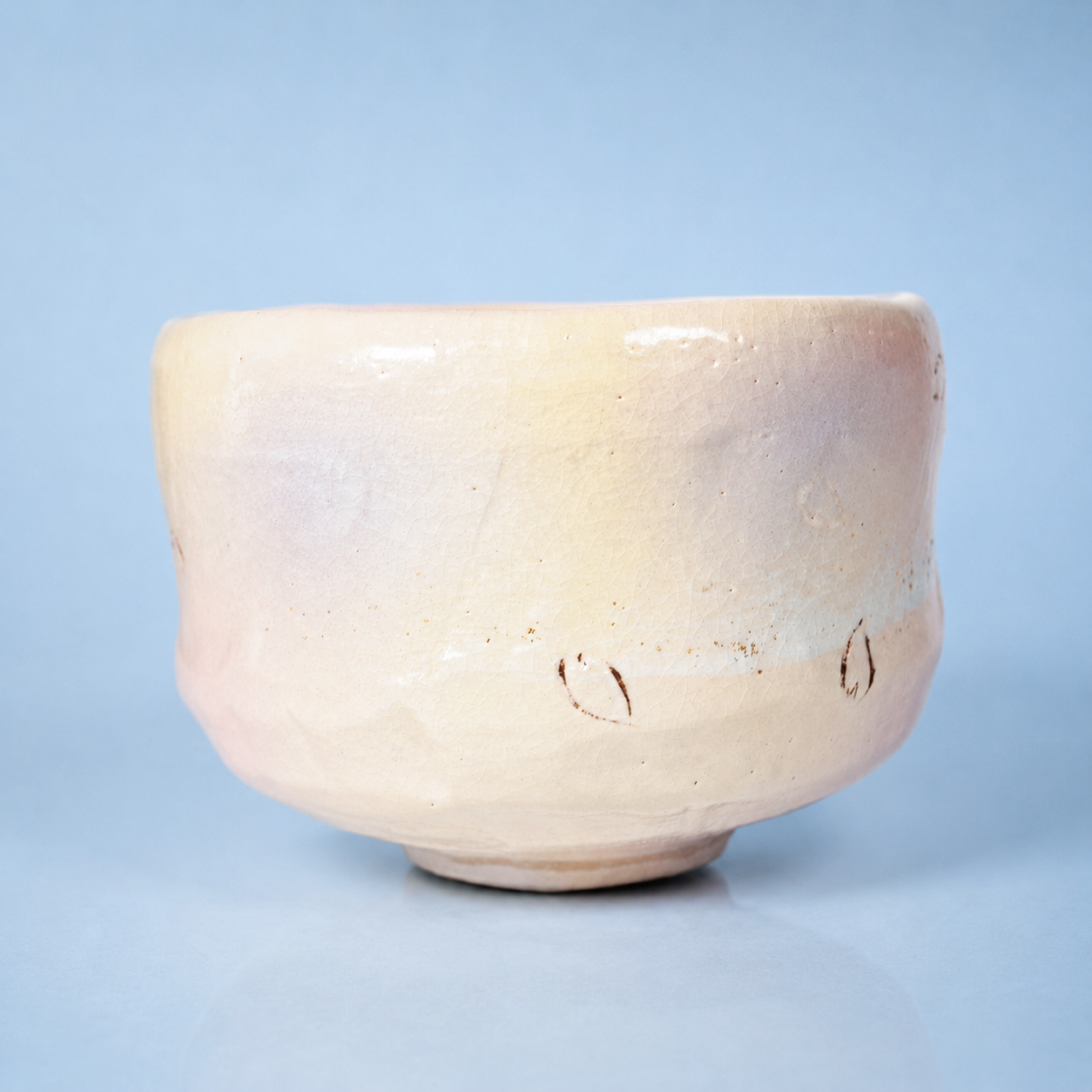 Raku Pottery / Tea Bowl / Cherry Blossom