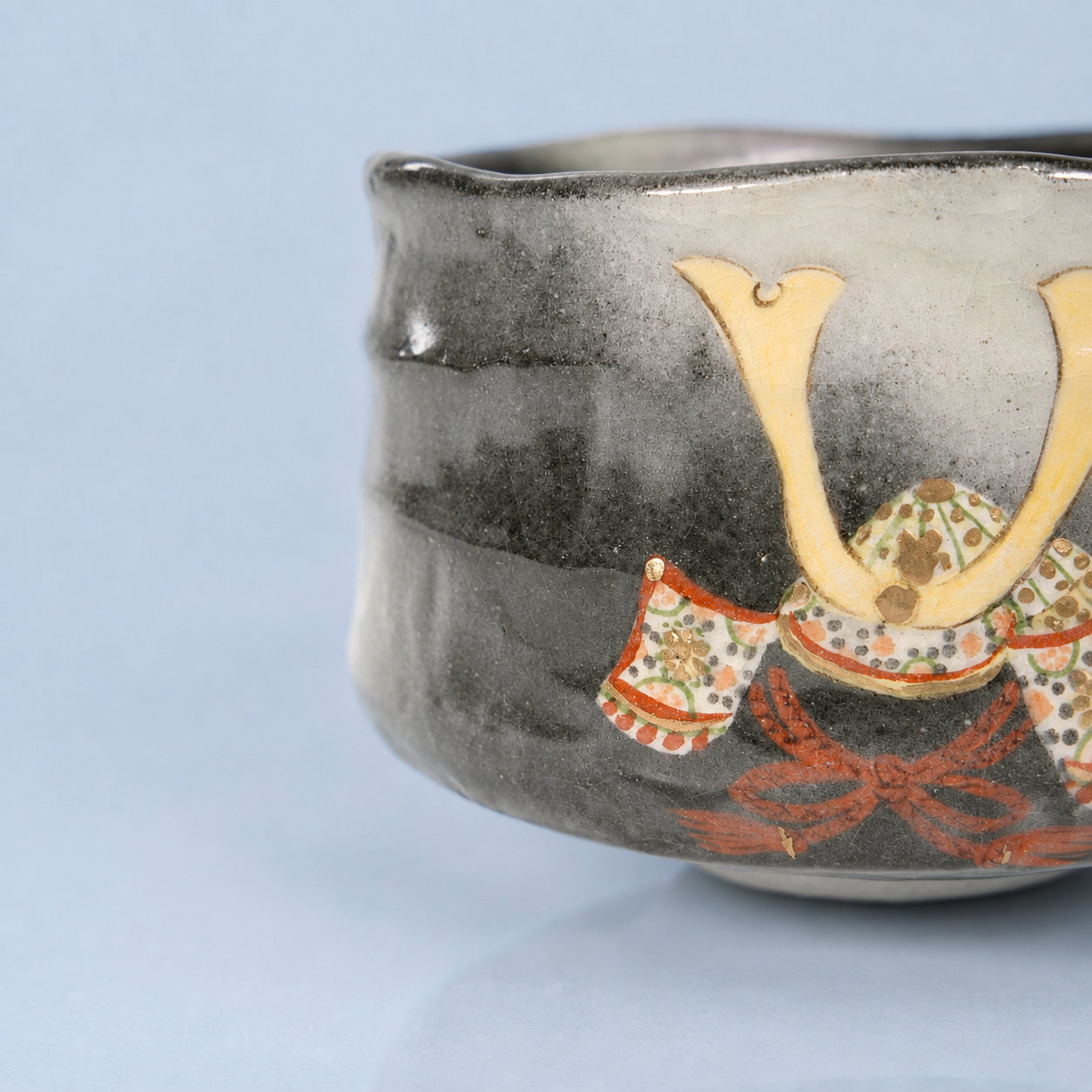 Raku Pottery / Tea Bowl / Samurai Helmet