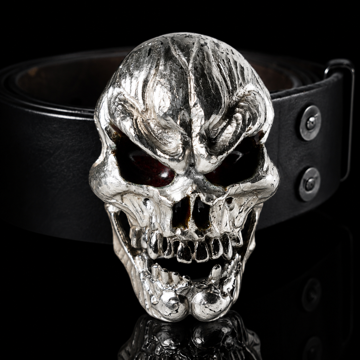 Fibbia in argento / cranio