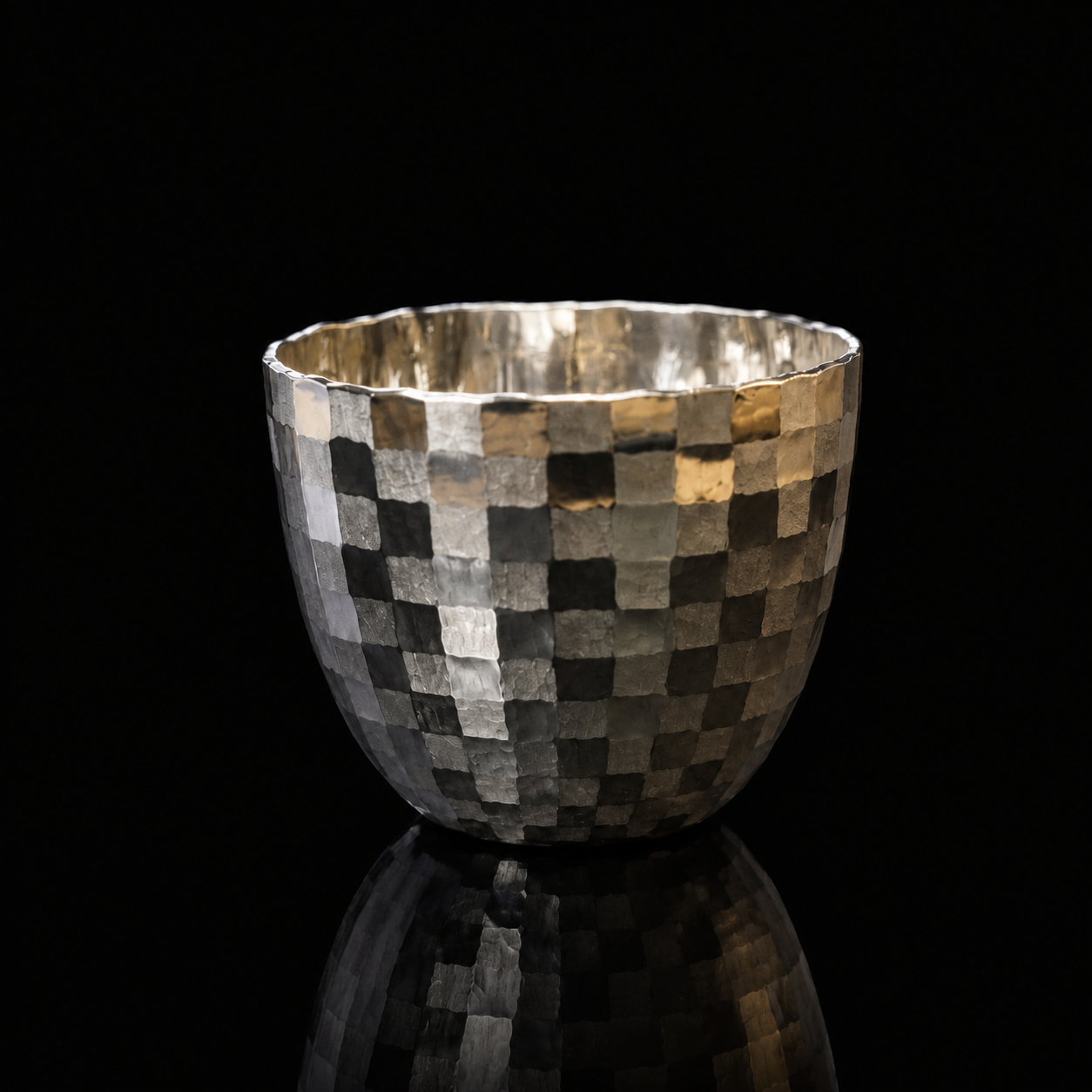 Copa de sake de plata / cresta de Ichimatsu