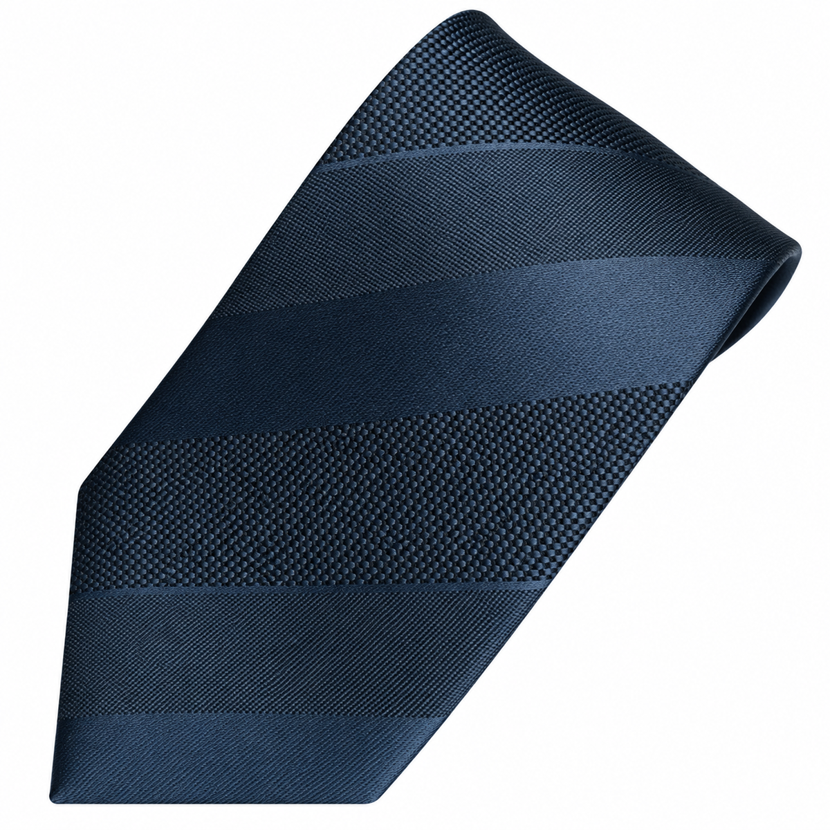 Cravatta / semplice blu navy - strisce a tre livelli