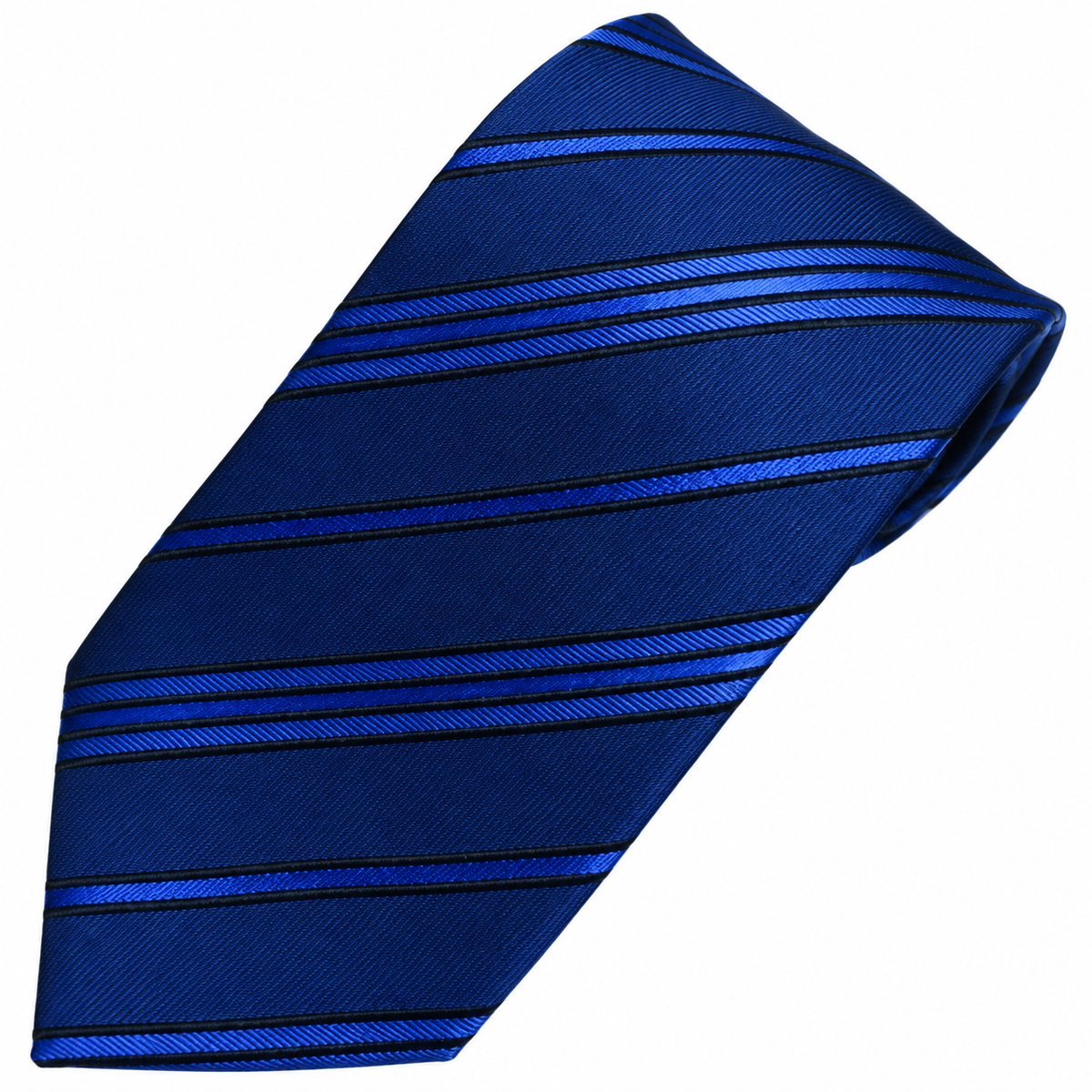Cravatta / semplice blu navy - strisce a tre livelli