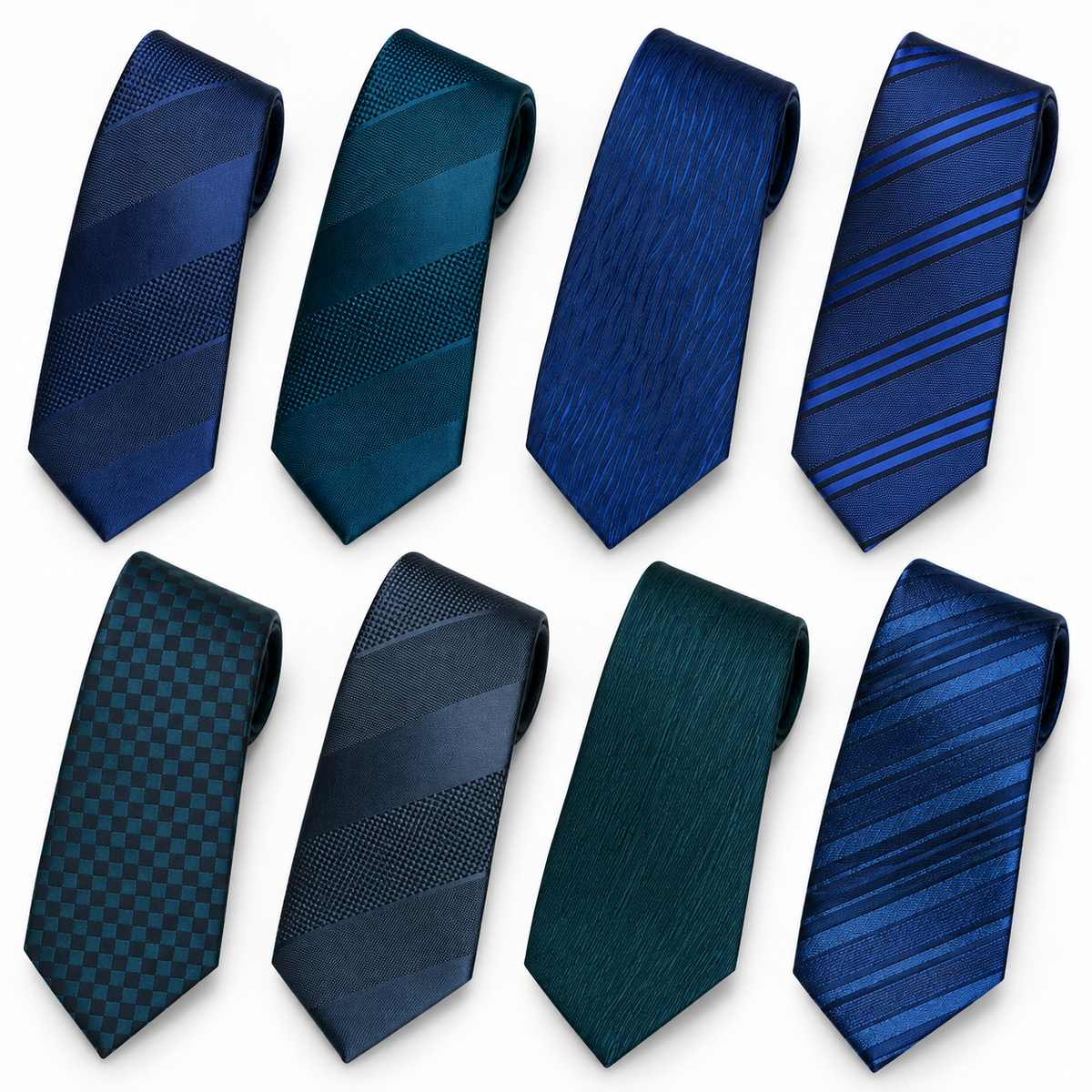 Krawatte / schlichtes Marineblau - Drei -Tier -Streifen