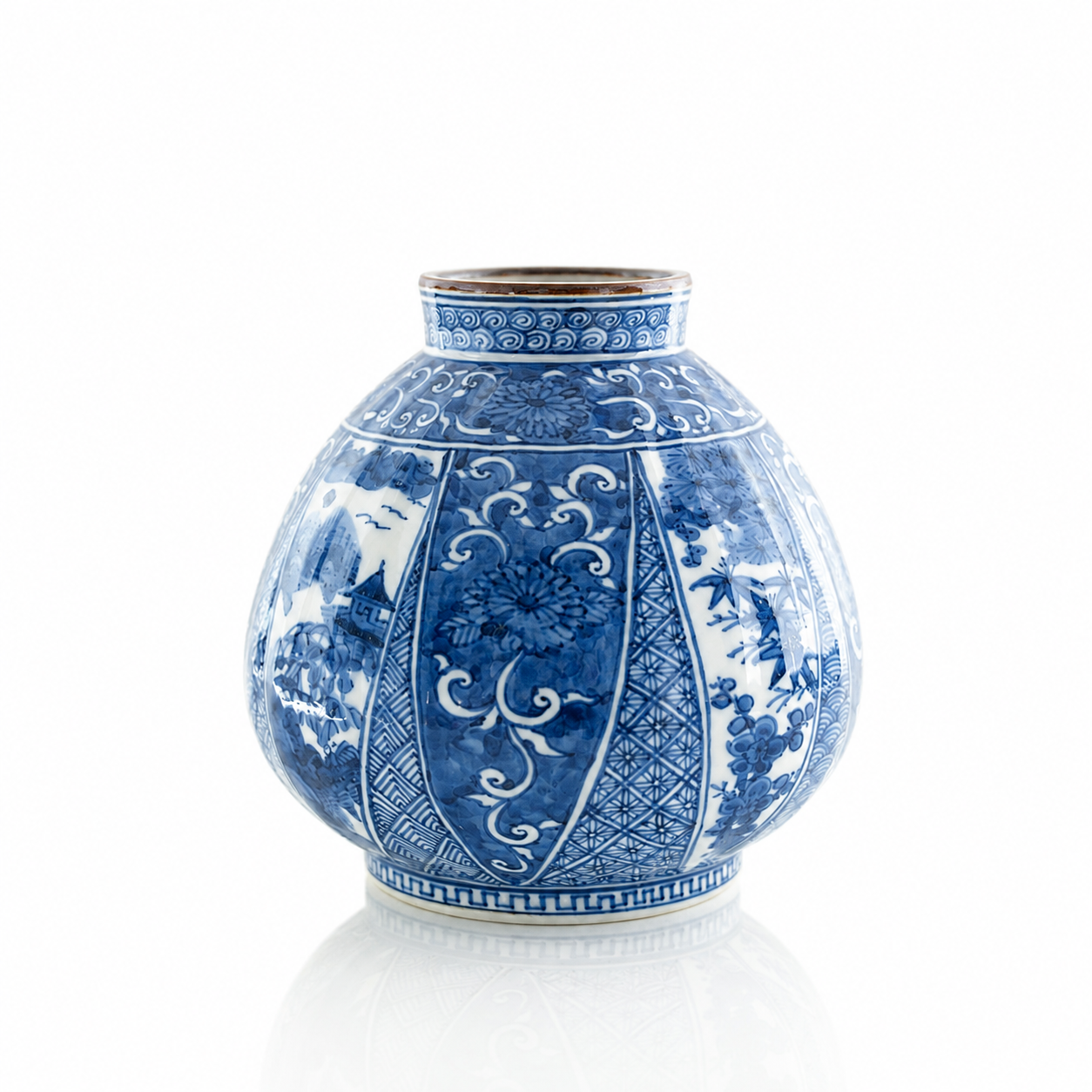 Vaso di fiori di kyoto / motivi di buon auspicio