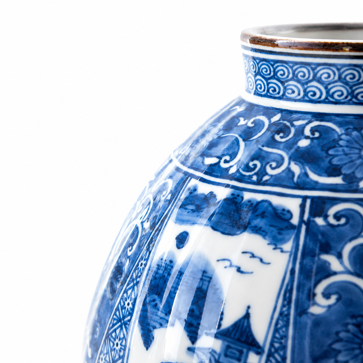 Vaso di fiori di kyoto / motivi di buon auspicio