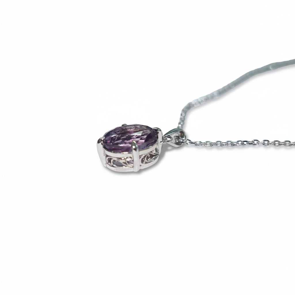 925 Sterling Silver / Amethyst Necklace