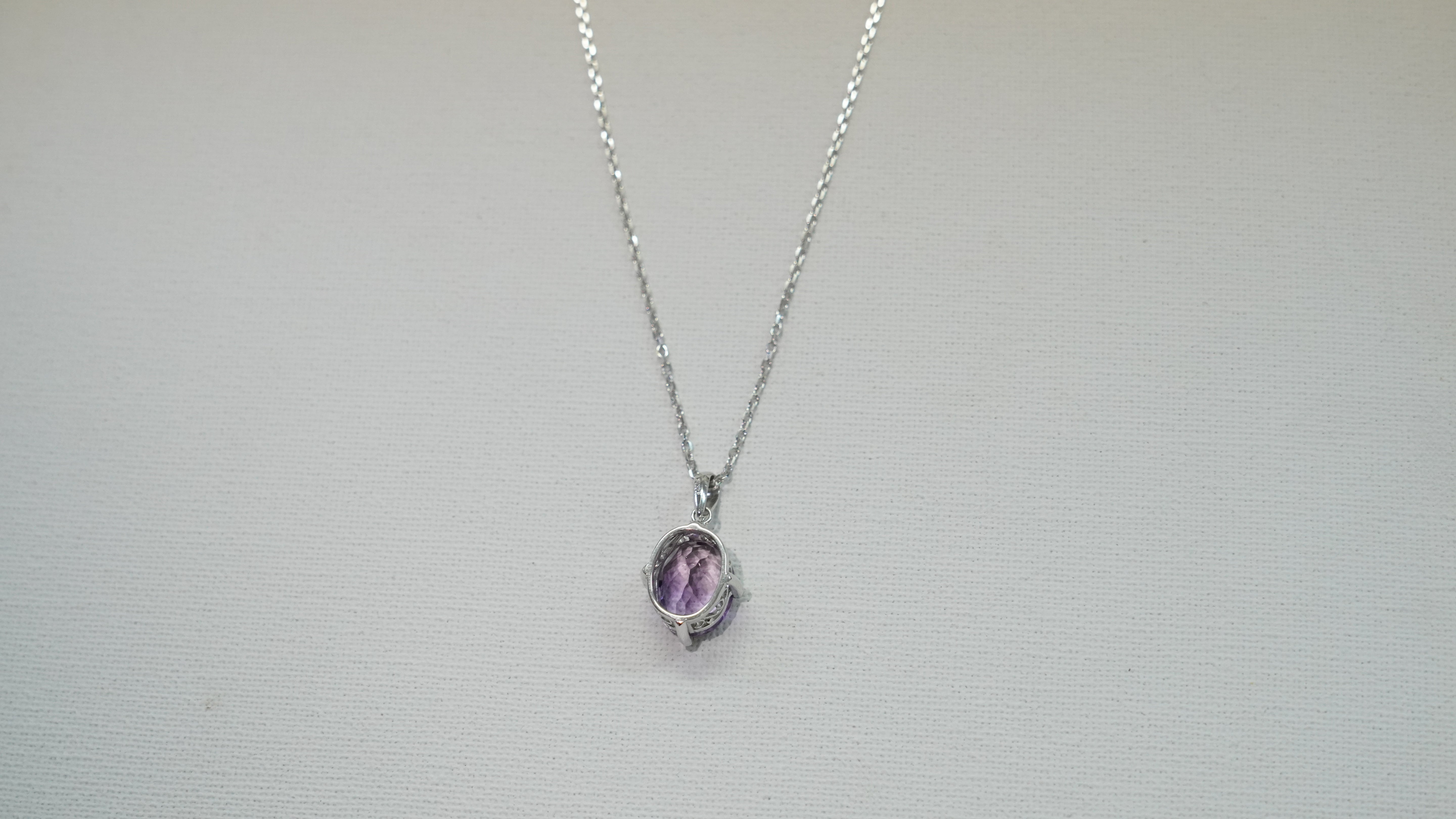 925 Sterling Silver / Amethyst Necklace