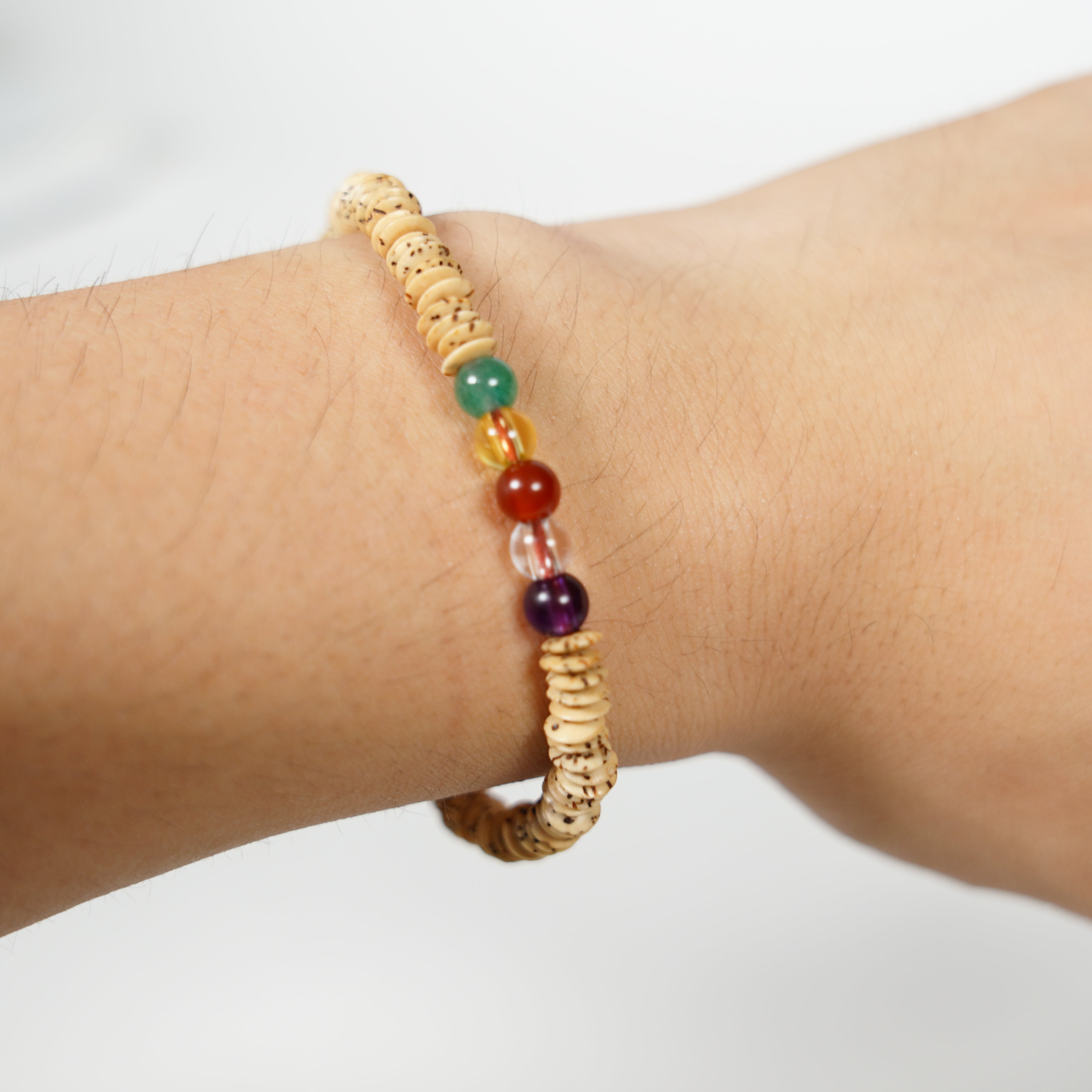Bracciale Goshiki Nenju / White / 108 perline