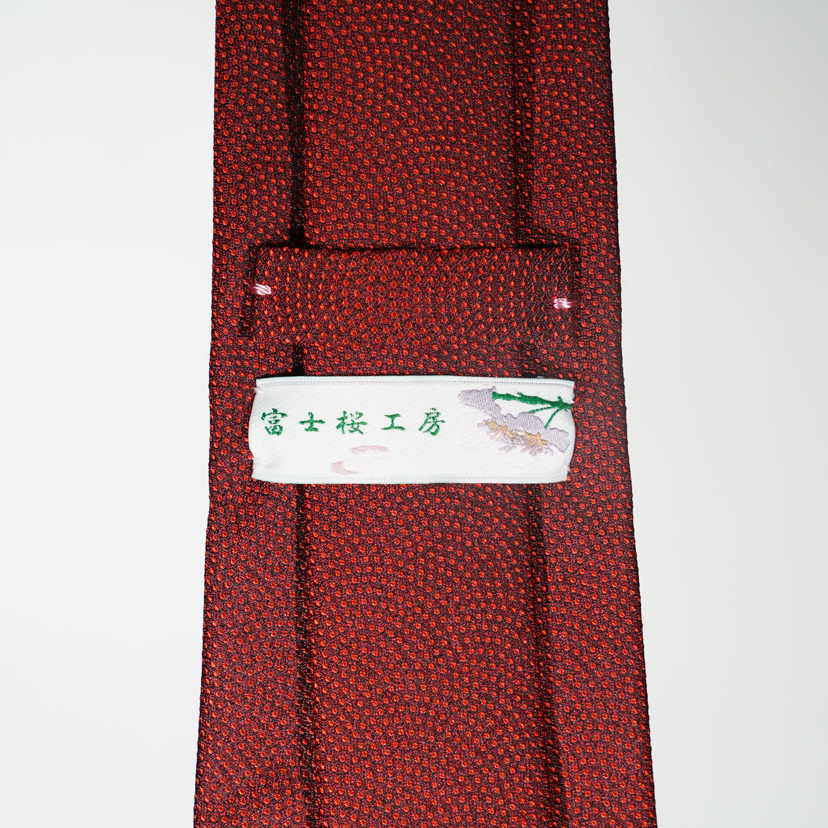 Silk Tie / Mt.Fuji / Crimson & Gold