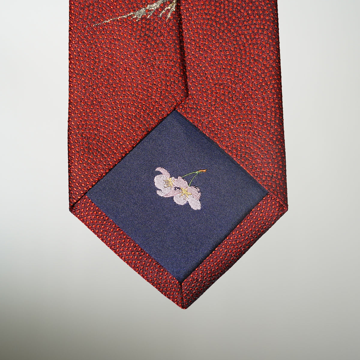 Silk Tie / Mt.Fuji / Crimson & Gold