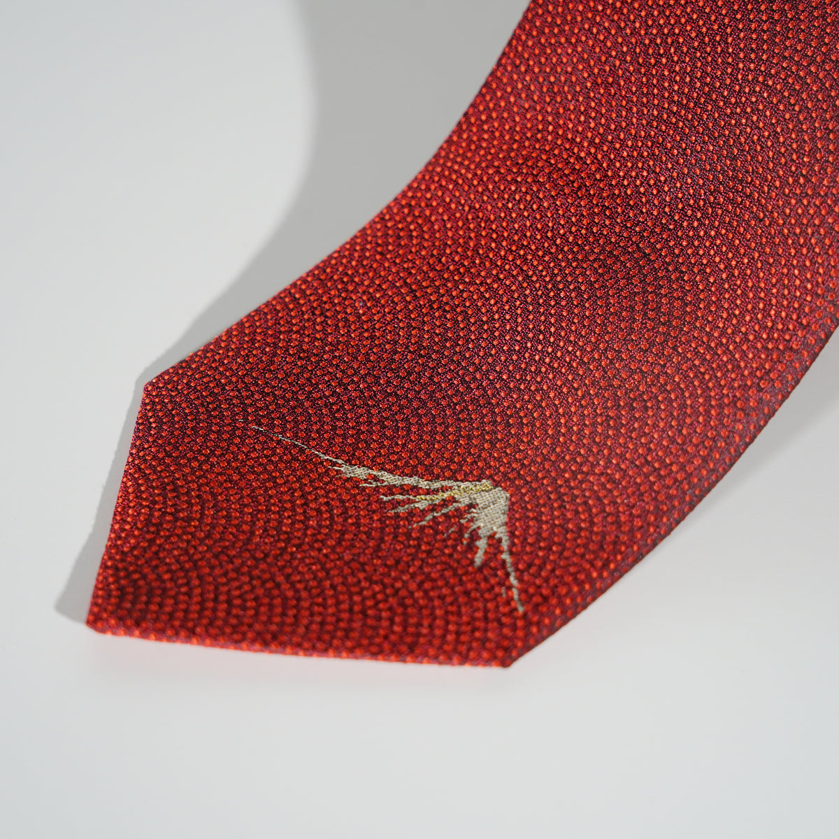 Silk Tie / Mt.Fuji / Crimson & Gold