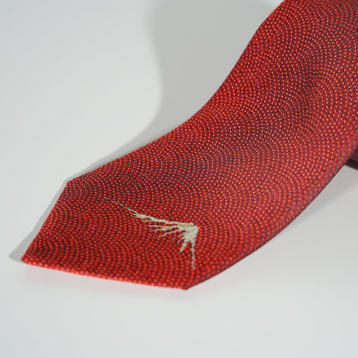 Silk Tie / Mt.Fuji / Crimson & Gold