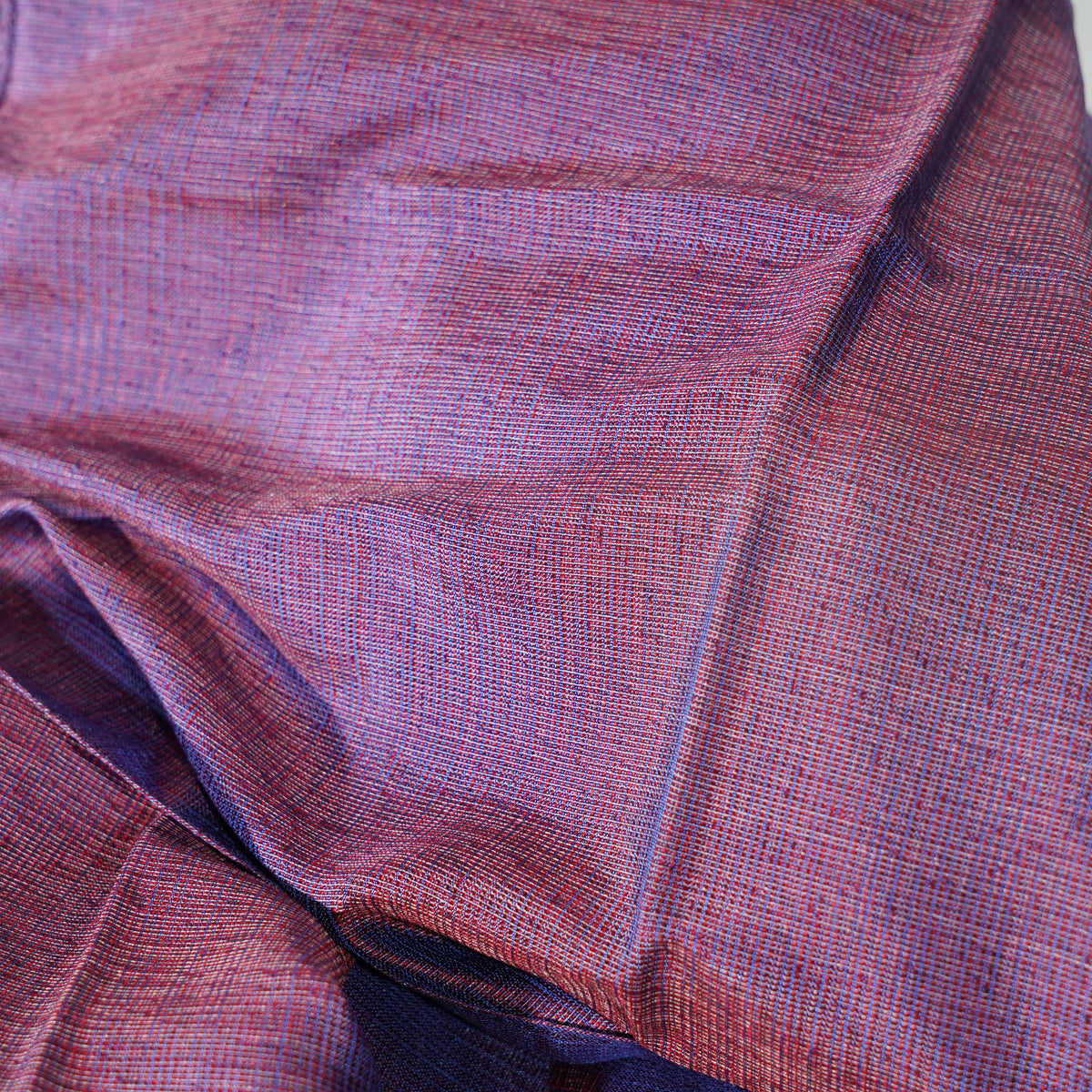 Silk Scarf / MOKU / Blue Warp & Red Weft