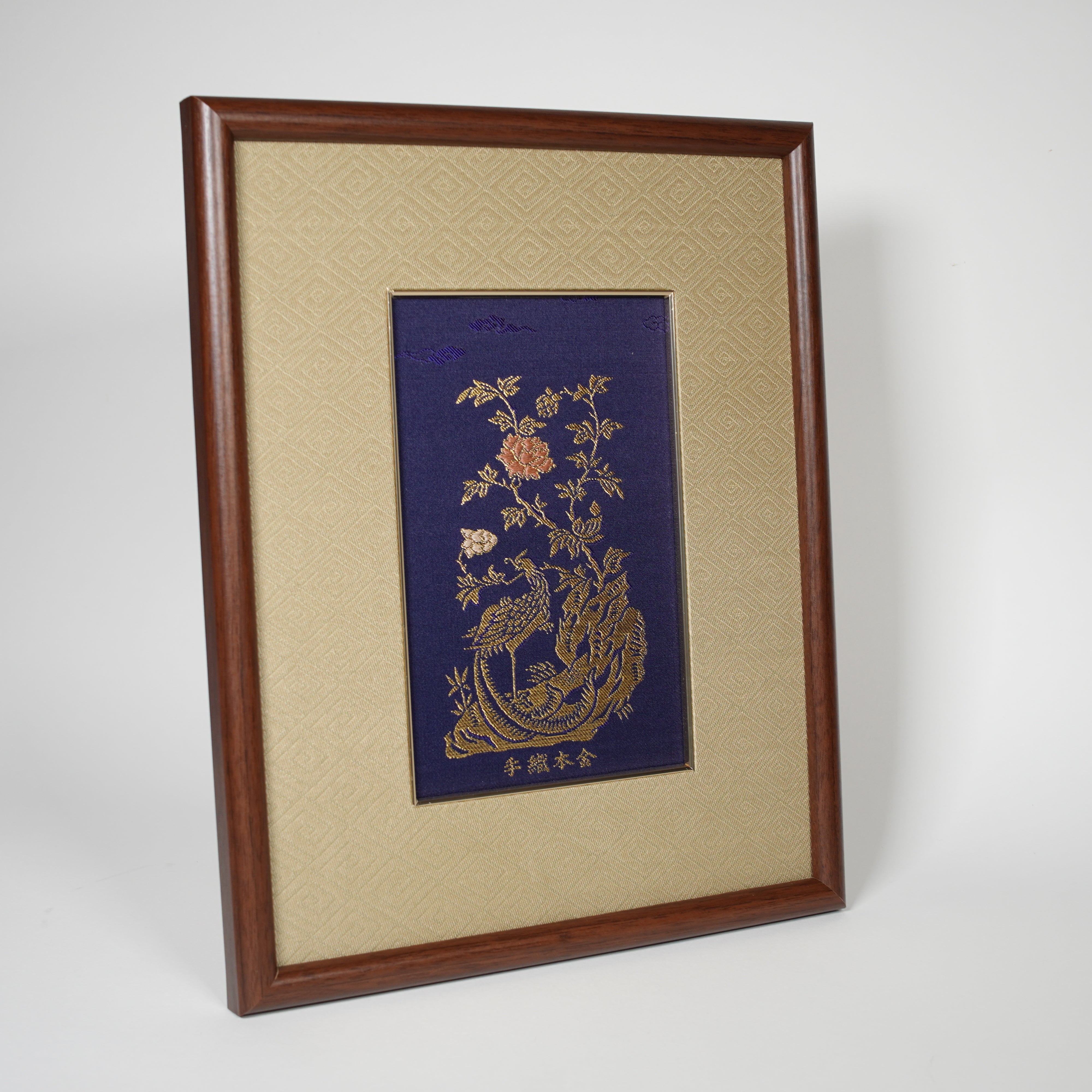 Nishijin Brocade / Art Panel / Peacock und Thunderbolt