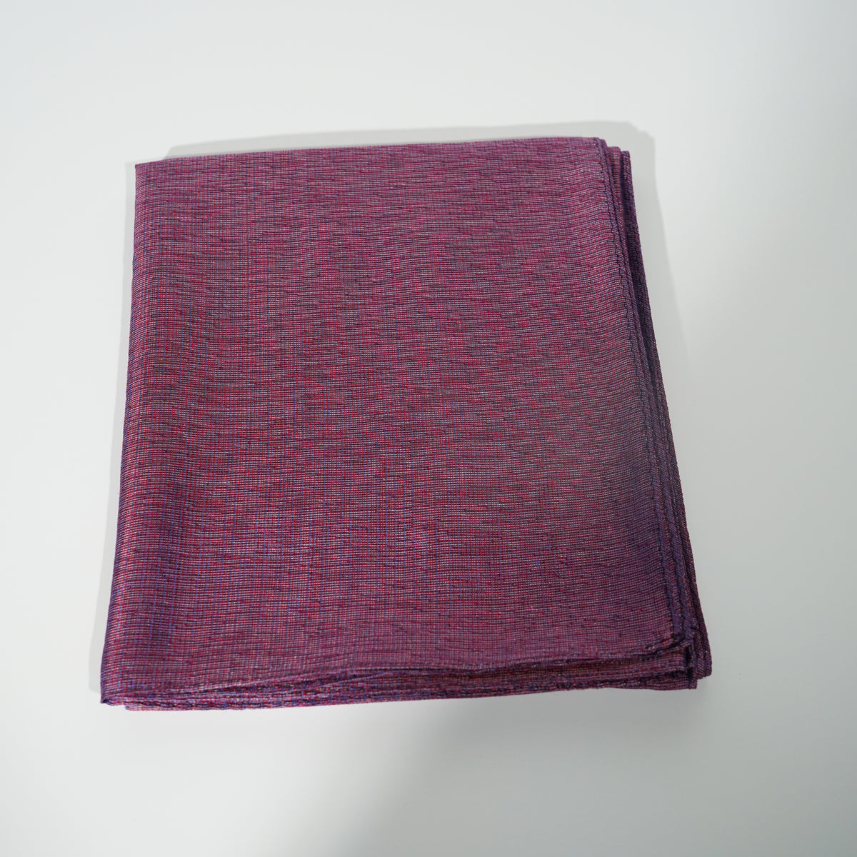 Silk Scarf / MOKU / Blue Warp & Red Weft