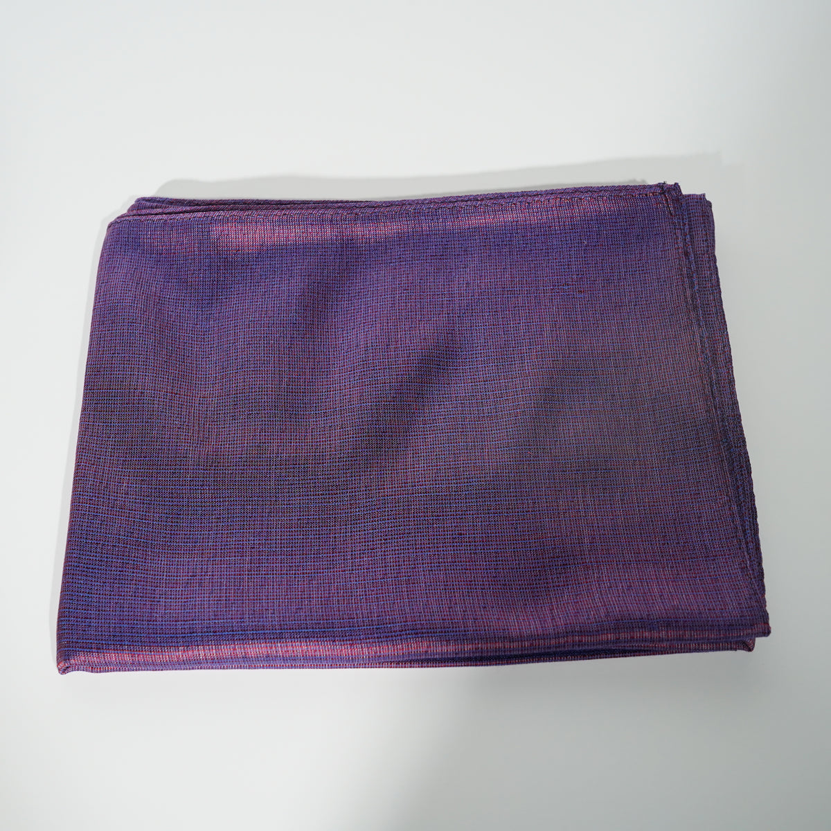 Silk Scarf / MOKU / Blue Warp & Red Weft