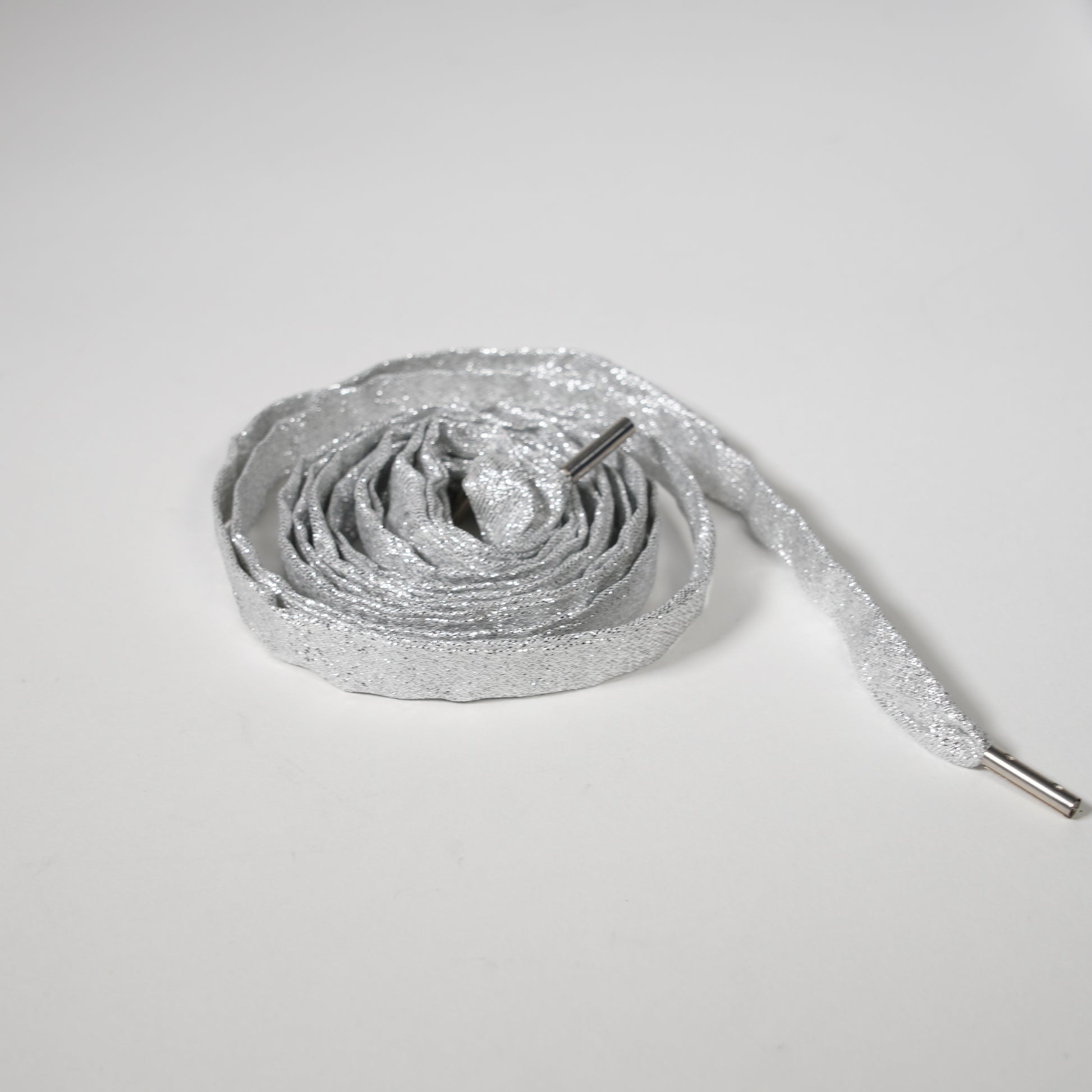 Metallic Glitter Silver Thread Shoelaces