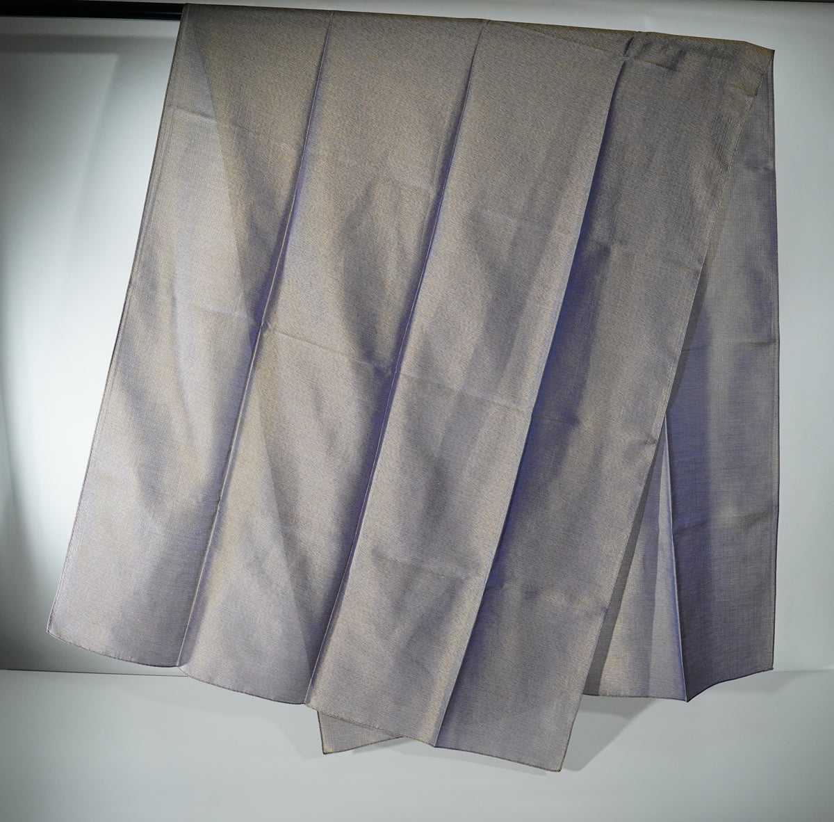 Silk Scarf / MOKU / Blue Warp & Beige Weft