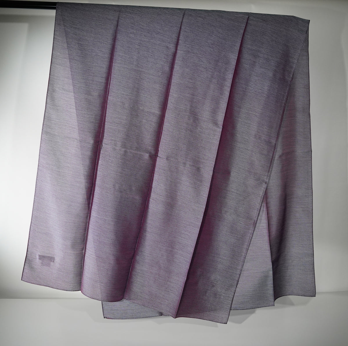 Silk Scarf / MOKU / Red Warp & Light Blue Weft