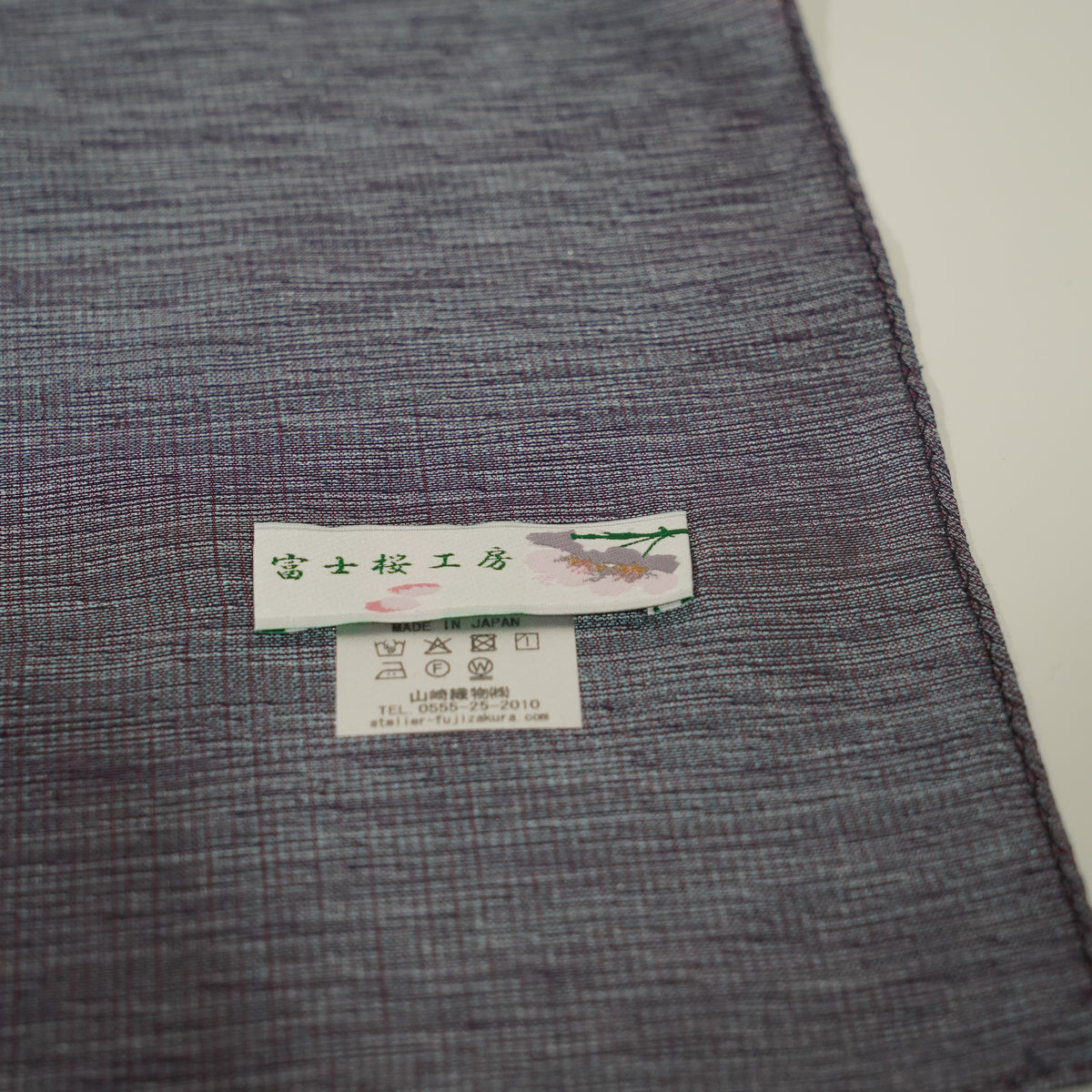 Silk Scarf / MOKU / Red Warp & Light Blue Weft