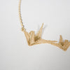 Gold Thread / Embroidery Necklace / Japanese Crane