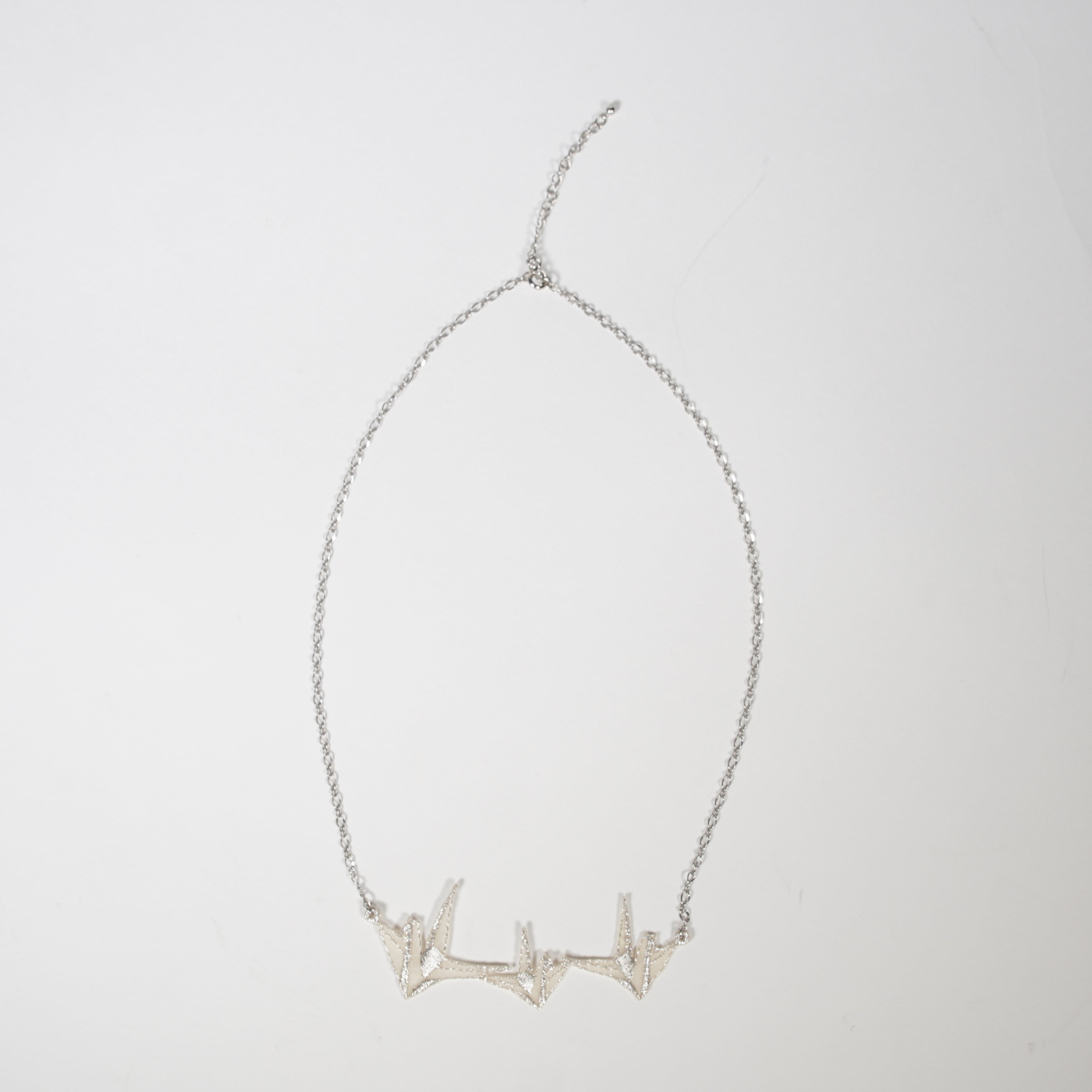 Embroidered Necklace / Metallic Thread / Kyoto Crane