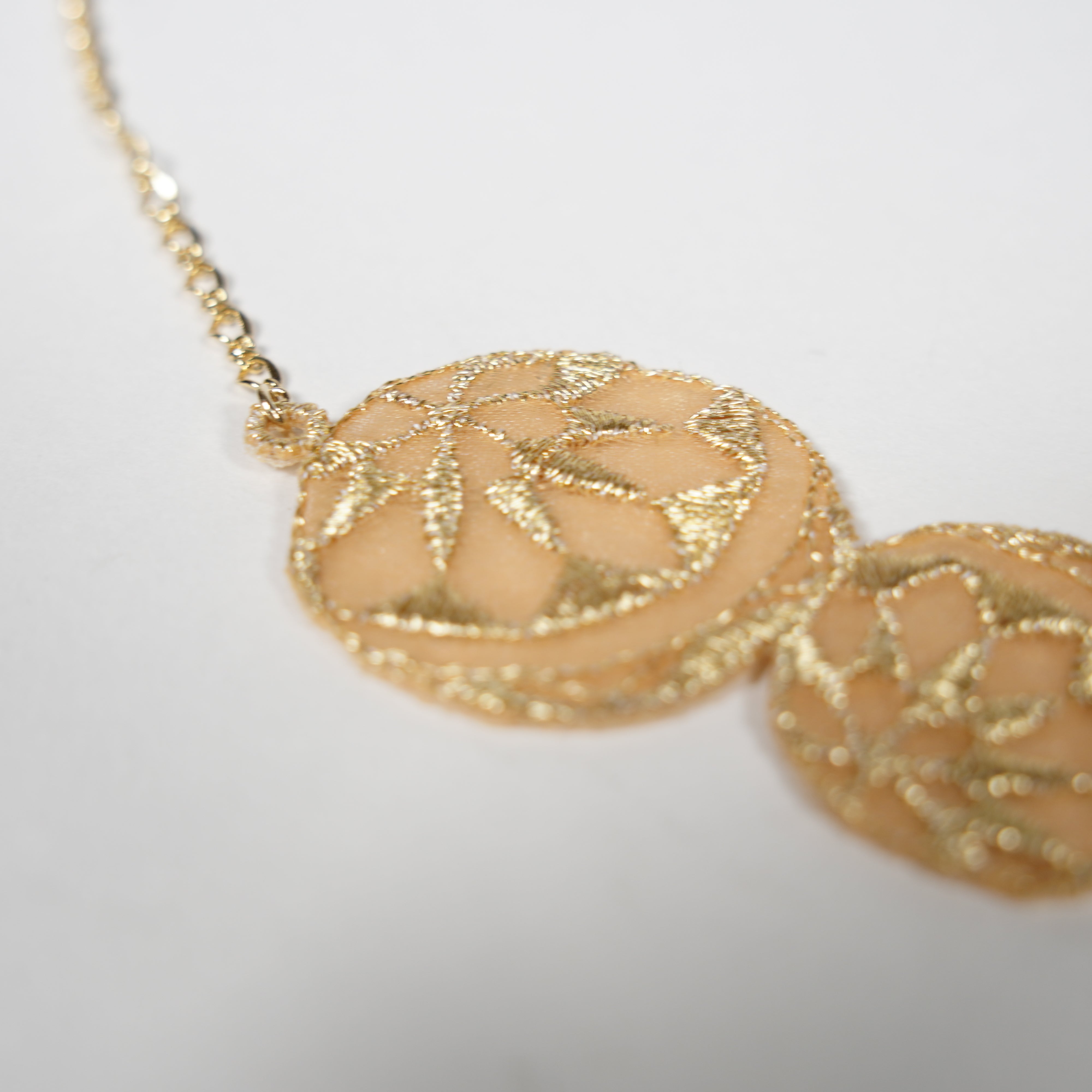 Embroidered Necklace / Metallic Thread / Kyoto Temari Ball