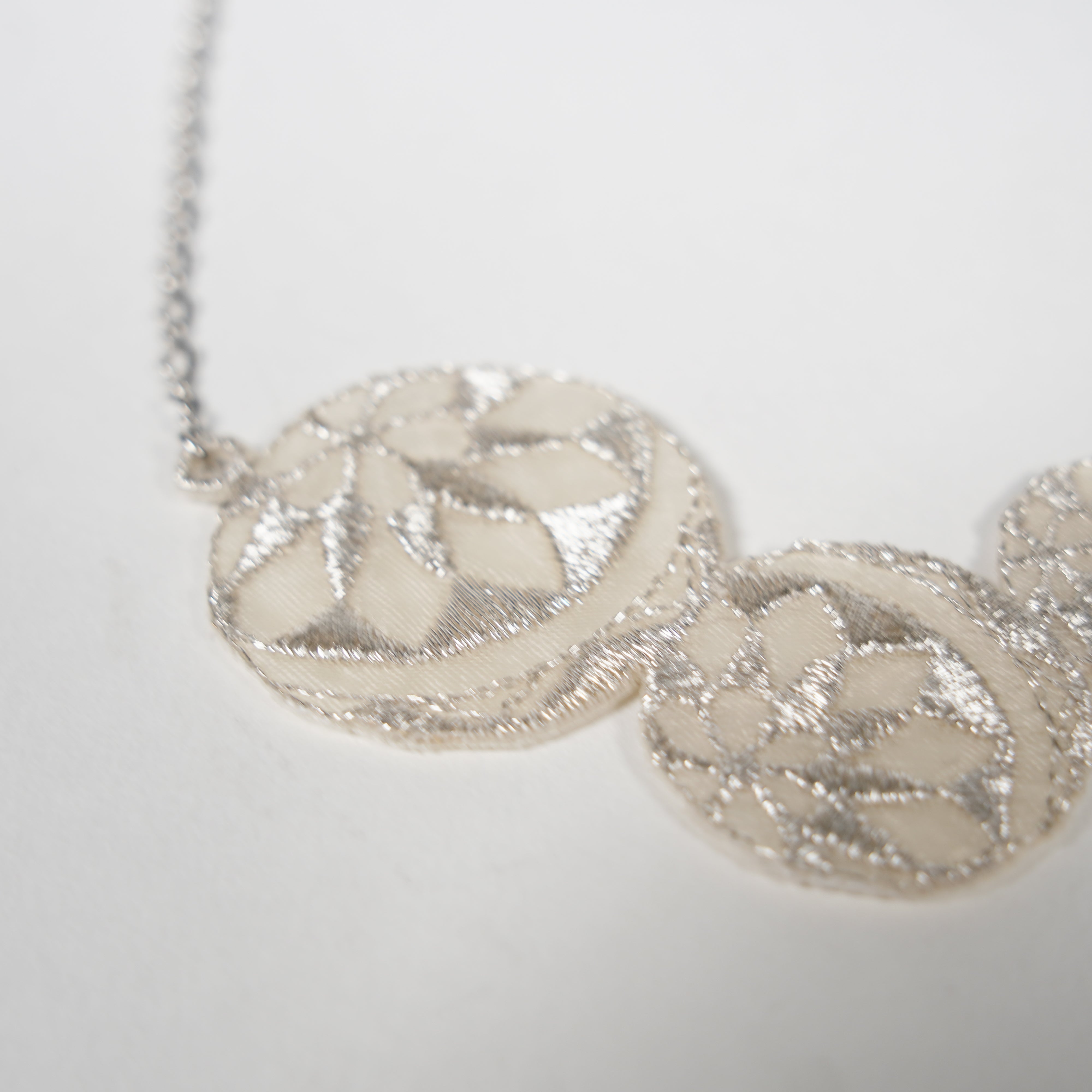 Embroidered Necklace / Metallic Thread / Kyoto Temari Ball