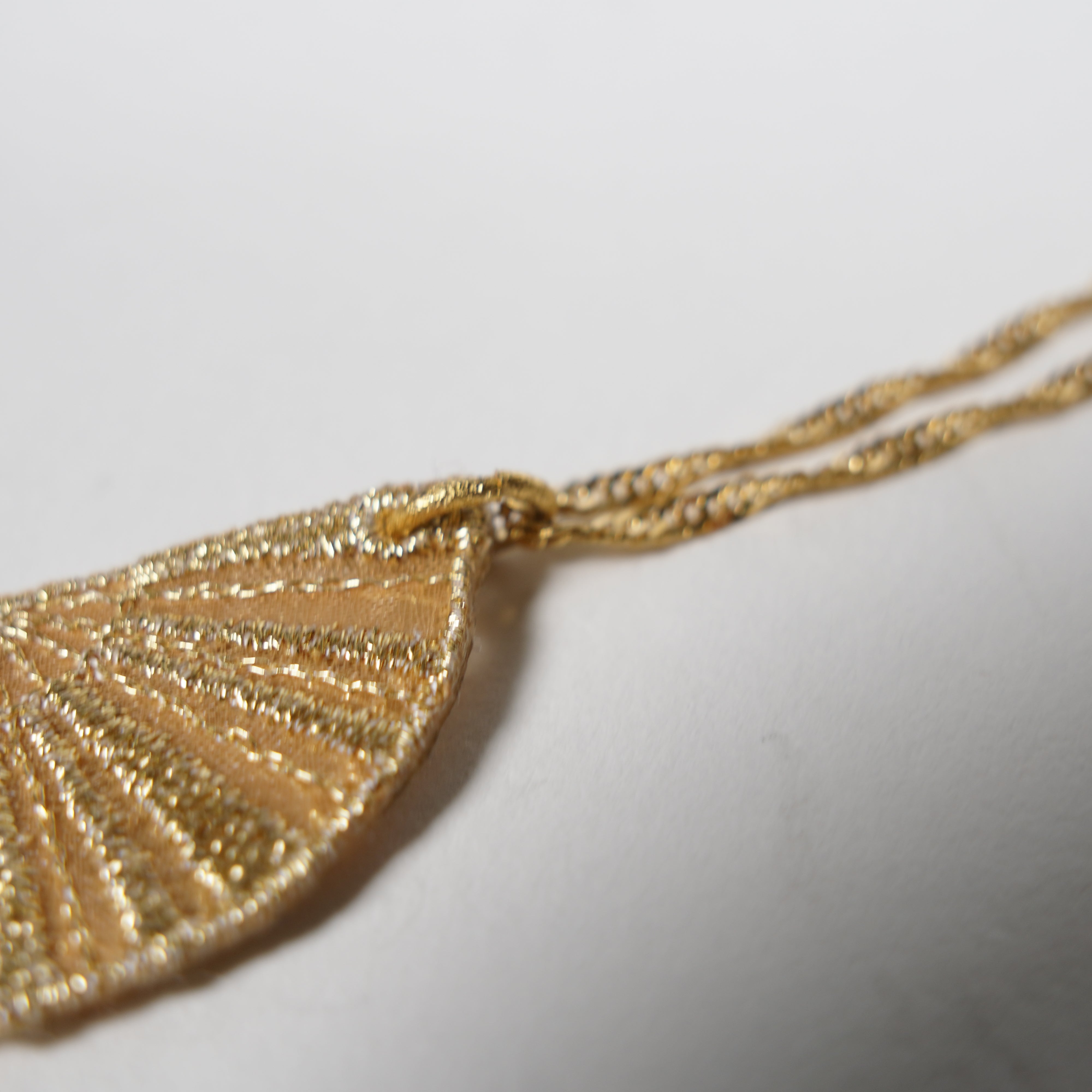 Embroidered Necklace / Metallic Thread / Kyoto Fan