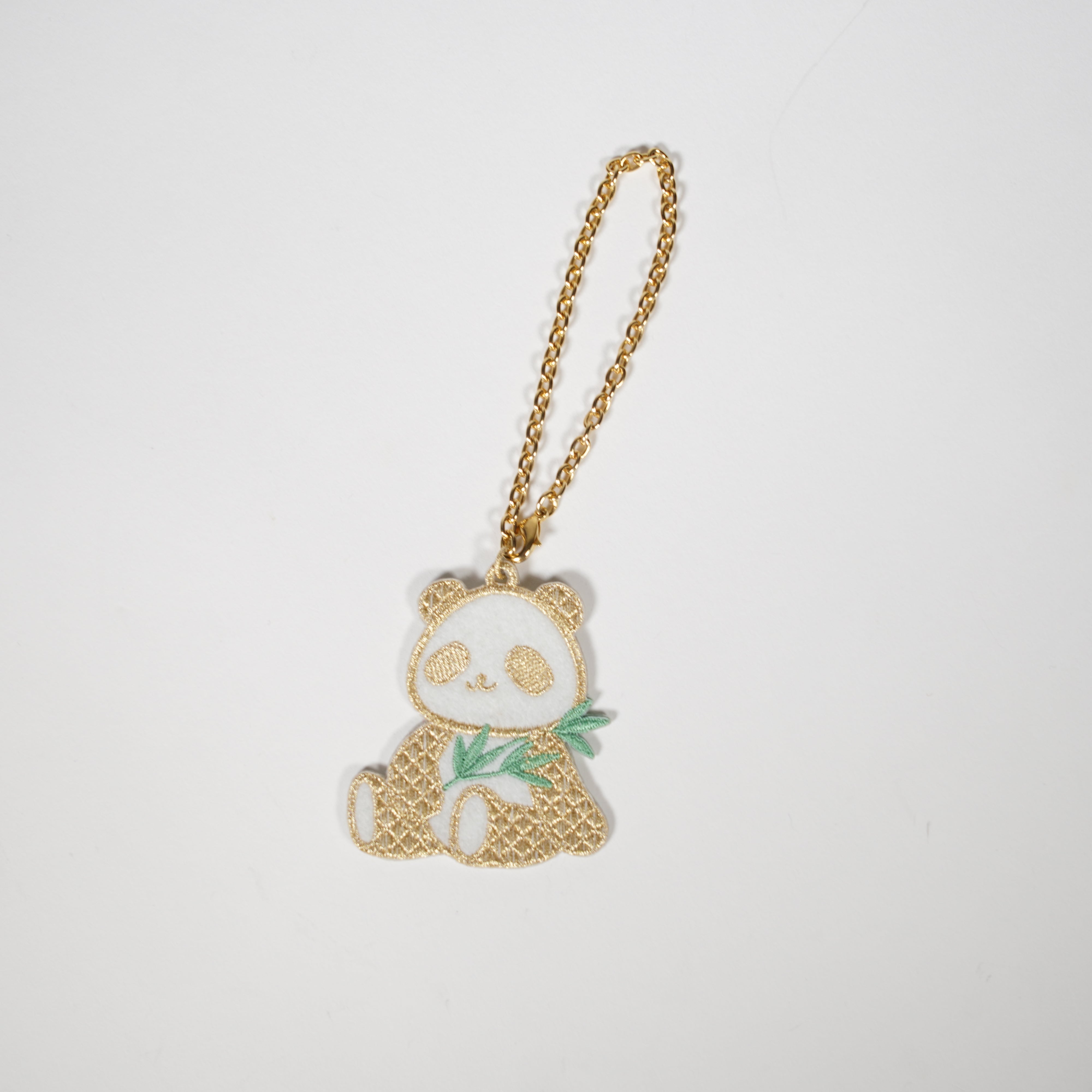 Embroidered Charm / Metallic Thread / Panda