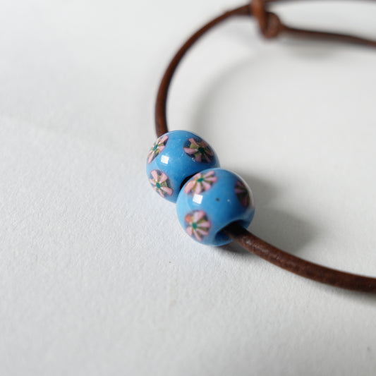 Glass Beads Bracelet / Turquoise Blue