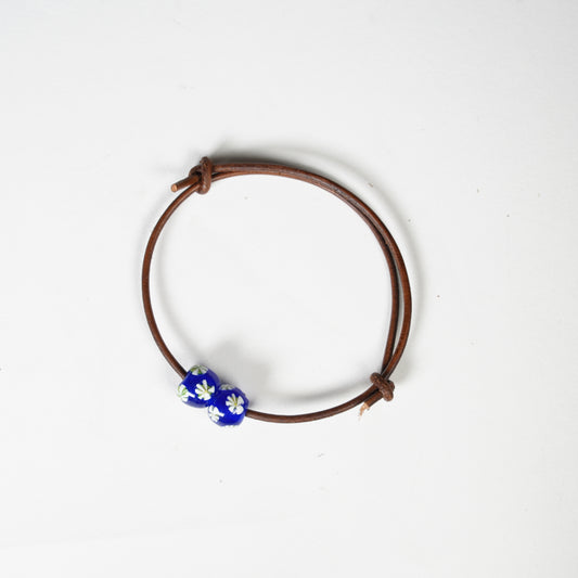 Bracelet des perles de verre / bleu