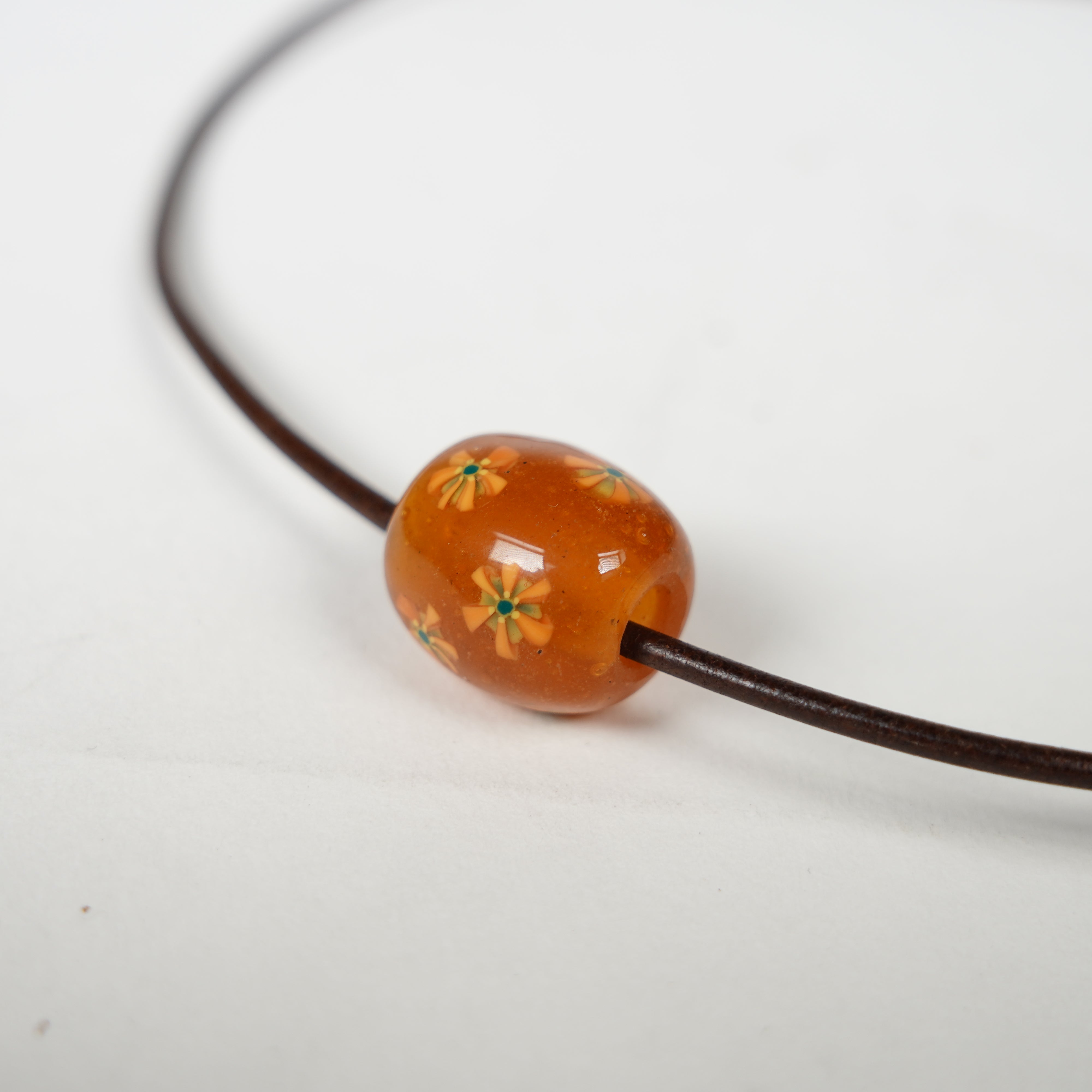 Glasperlen Neckalce / Orange