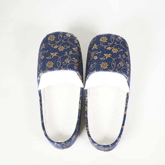 Shallow Clogs / Nishijin Textile / Arabesque / Navy Blue