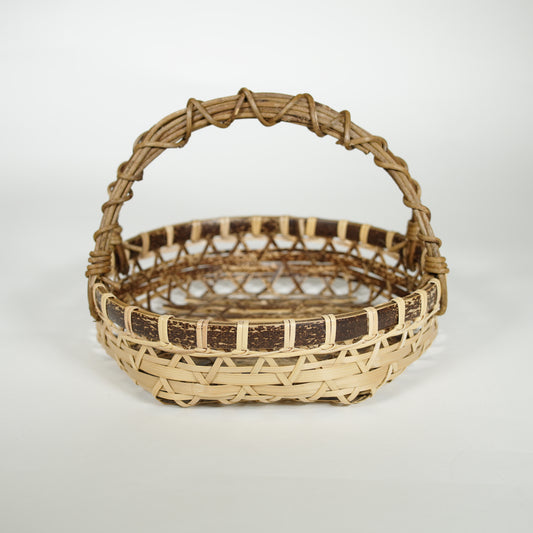 Bamboo Round Basket with Handles