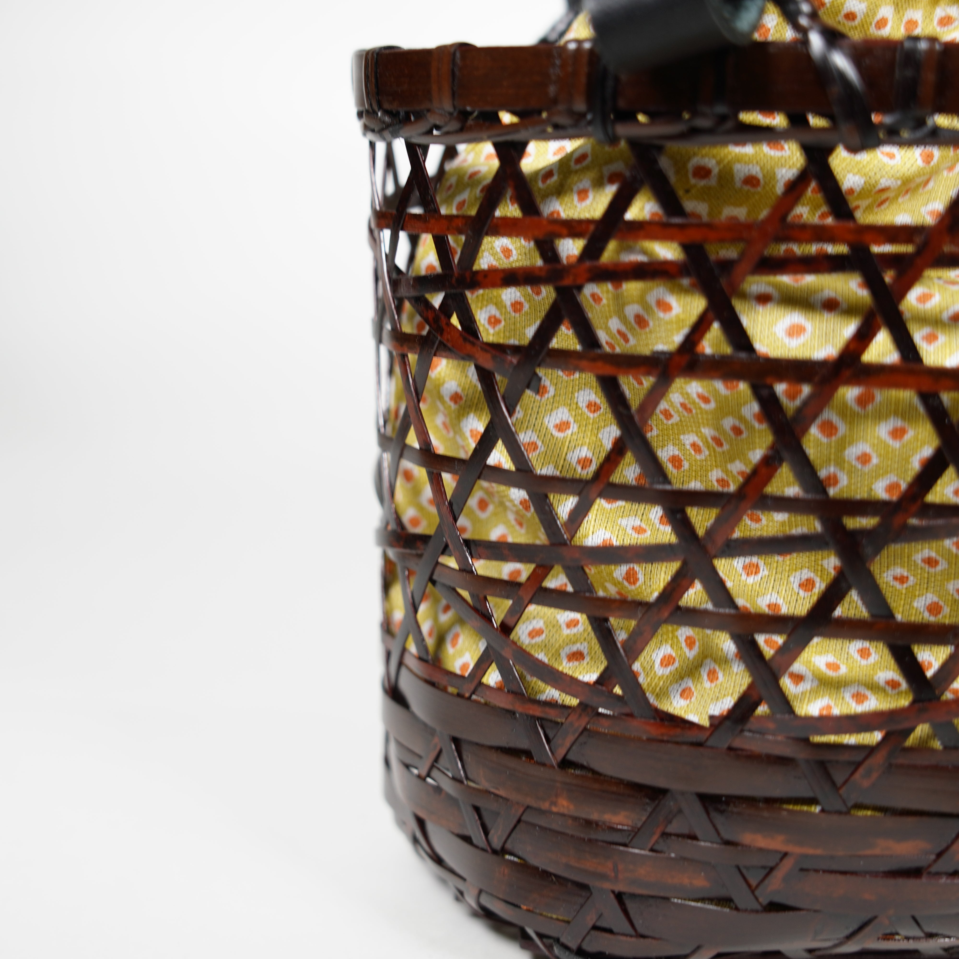 Bamboo Bag / Black Lacquer / Leather Handle